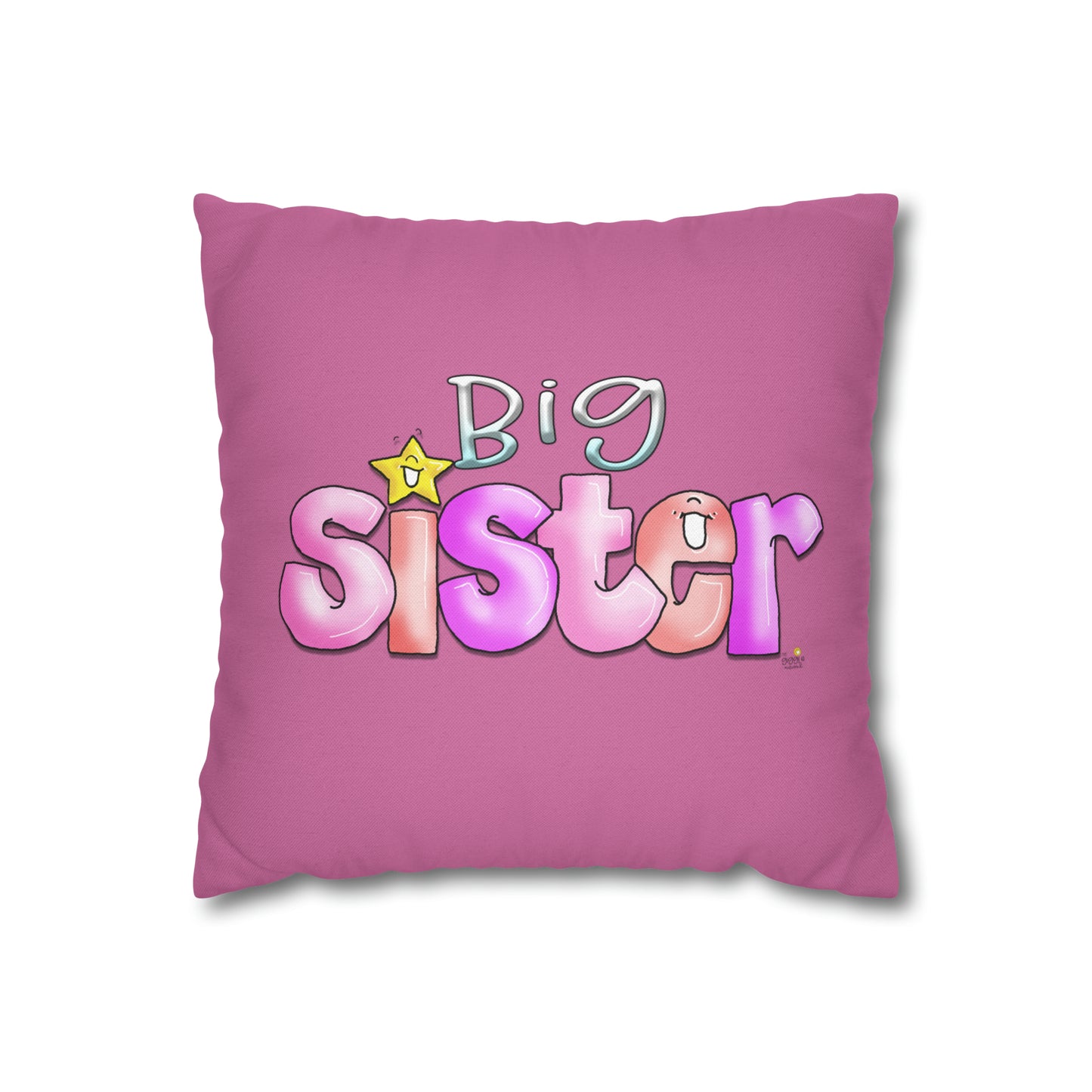 Big sister Square Pillow Case by The Giggle Network, Pillow Case, Big sister Gift , new baby gift