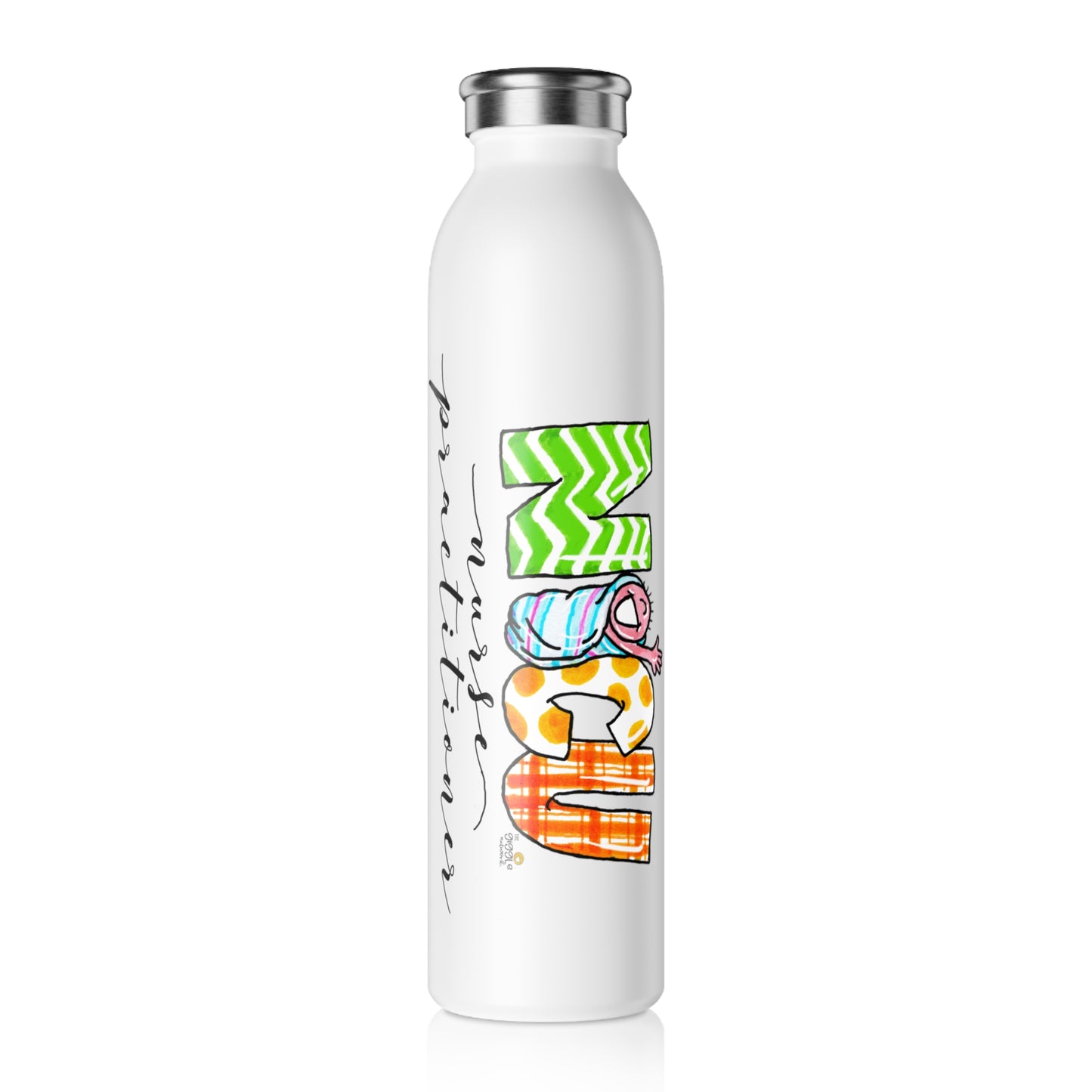 NICU Nurse Practitioner by The Giggle Network Slim Water Bottle