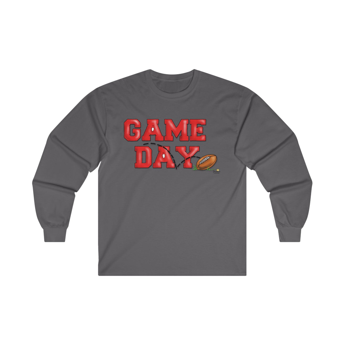 Game Day Football Long Sleeve Tee by The Giggle Network, football fans tshirt, fall sports tshirt