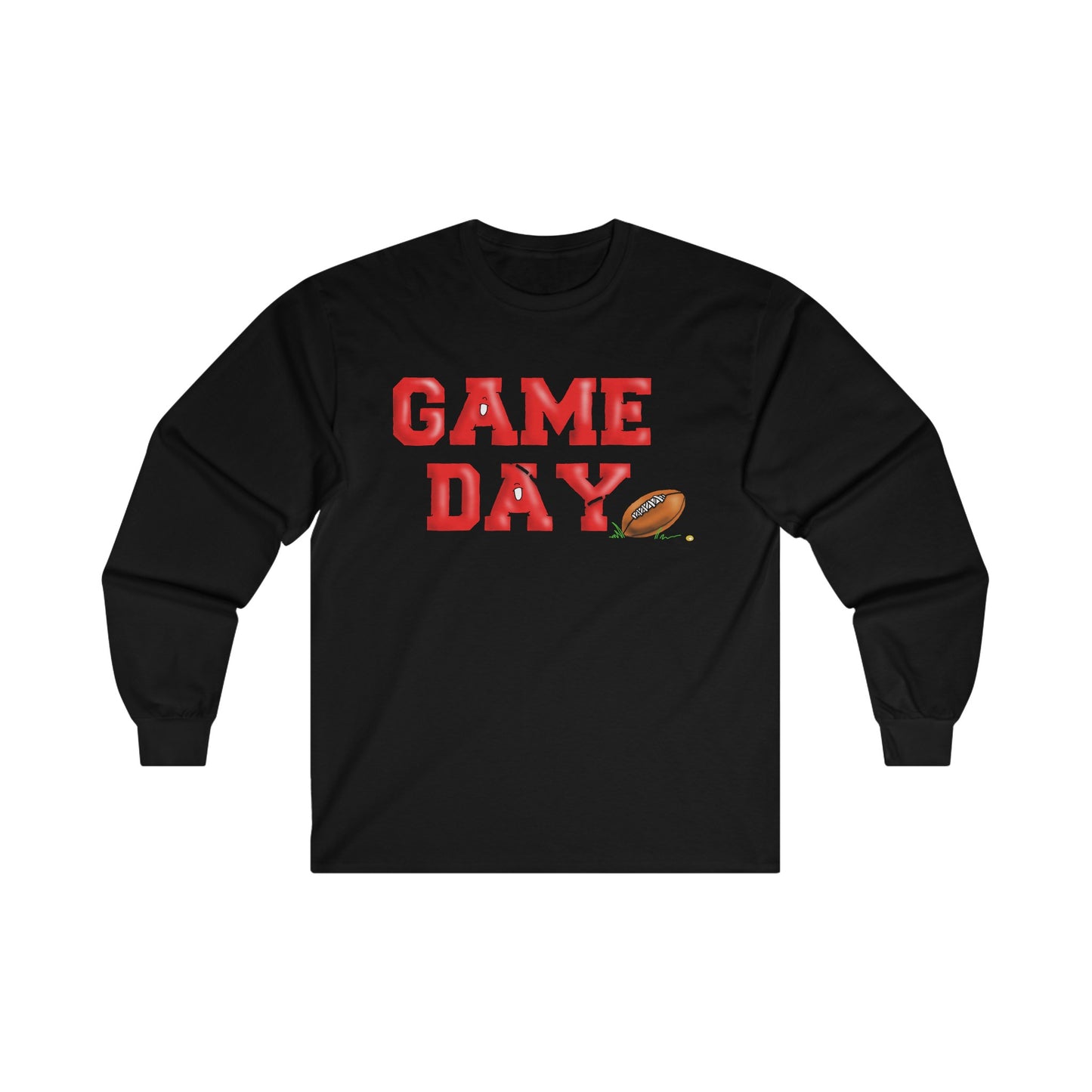 Game Day Football Long Sleeve Tee by The Giggle Network, football fans tshirt, fall sports tshirt