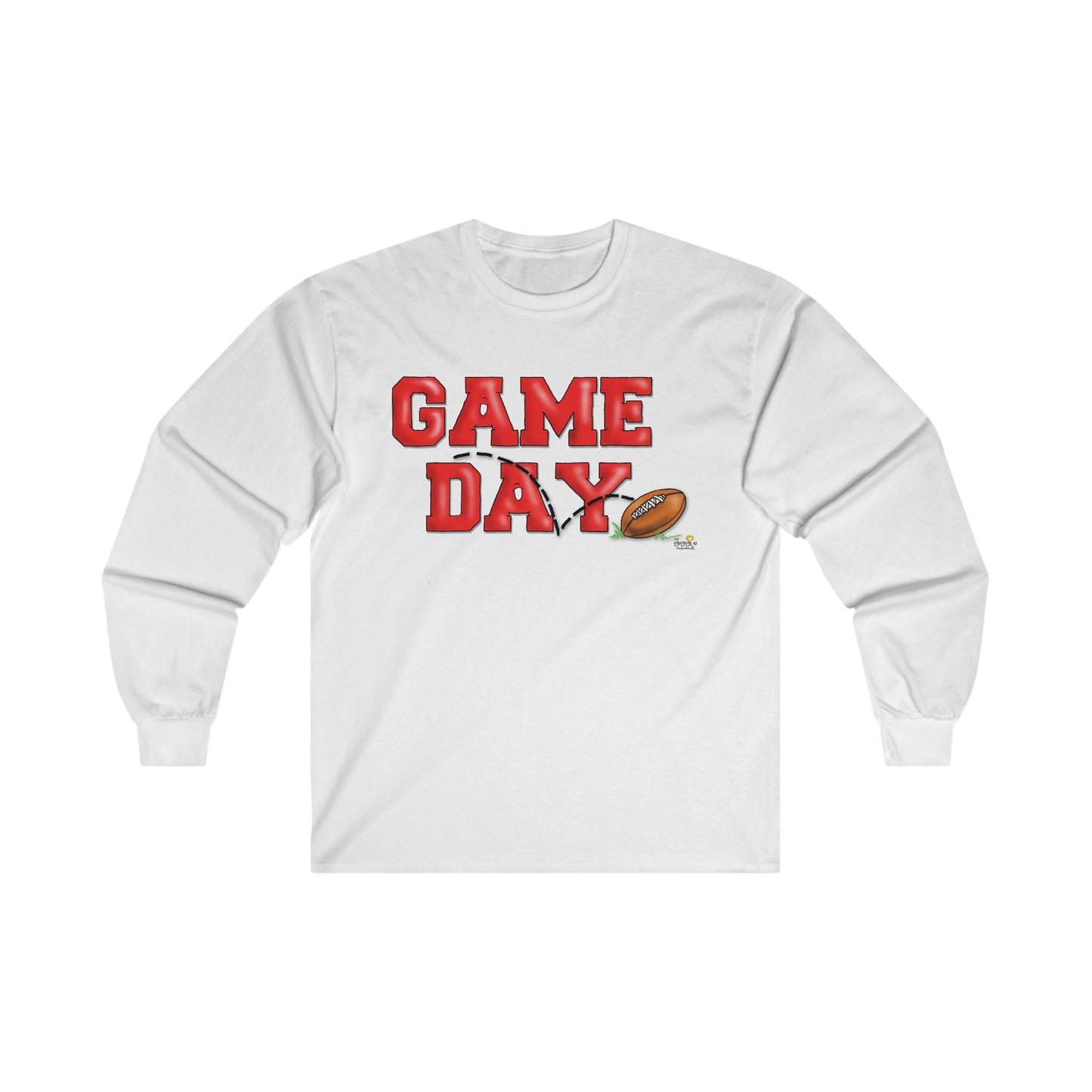 Game Day Football Long Sleeve Tee by The Giggle Network, football fans tshirt, fall sports tshirt