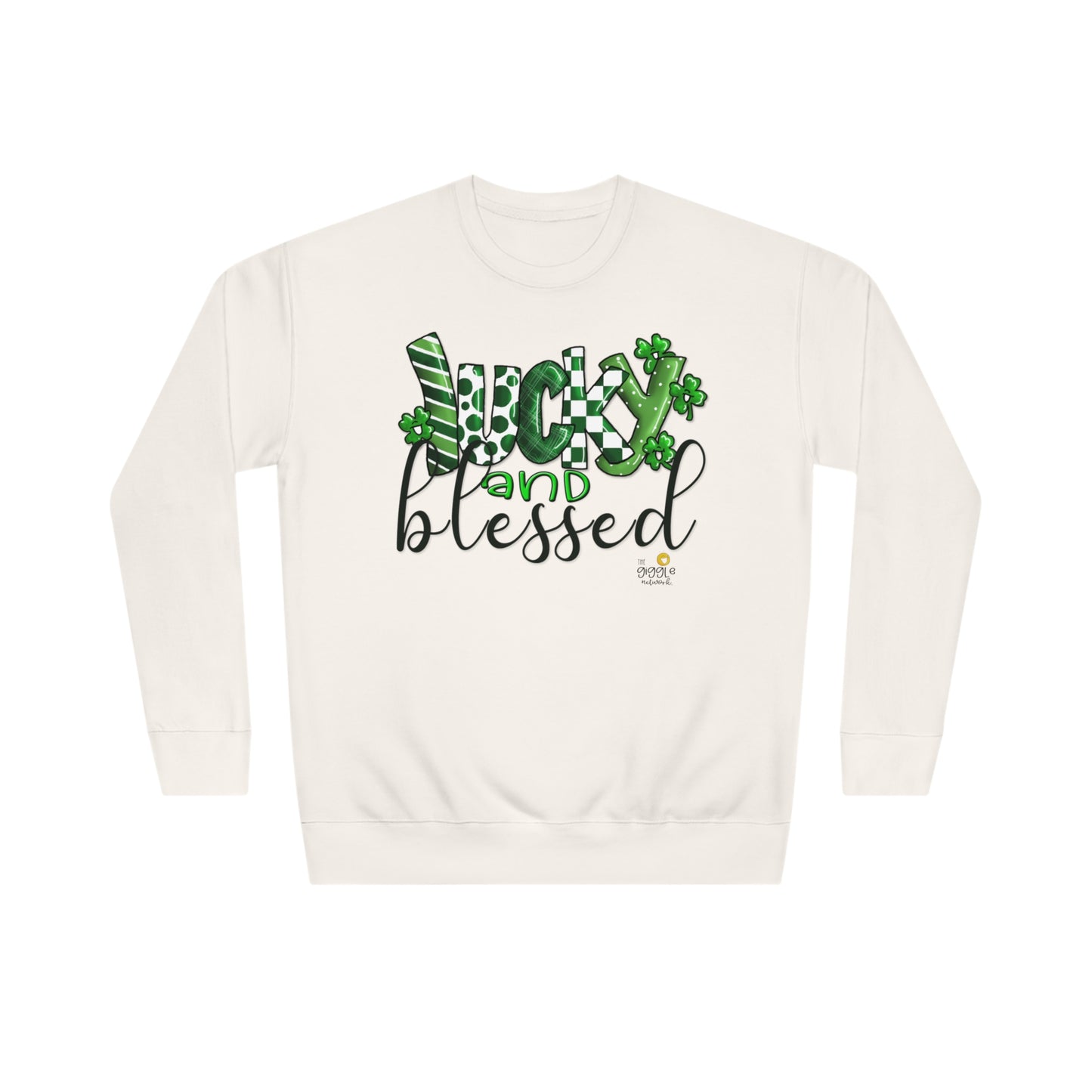Lucky and Blessed by The Giggle Network, St Patricks Day Day Sweatshirt, March Gift