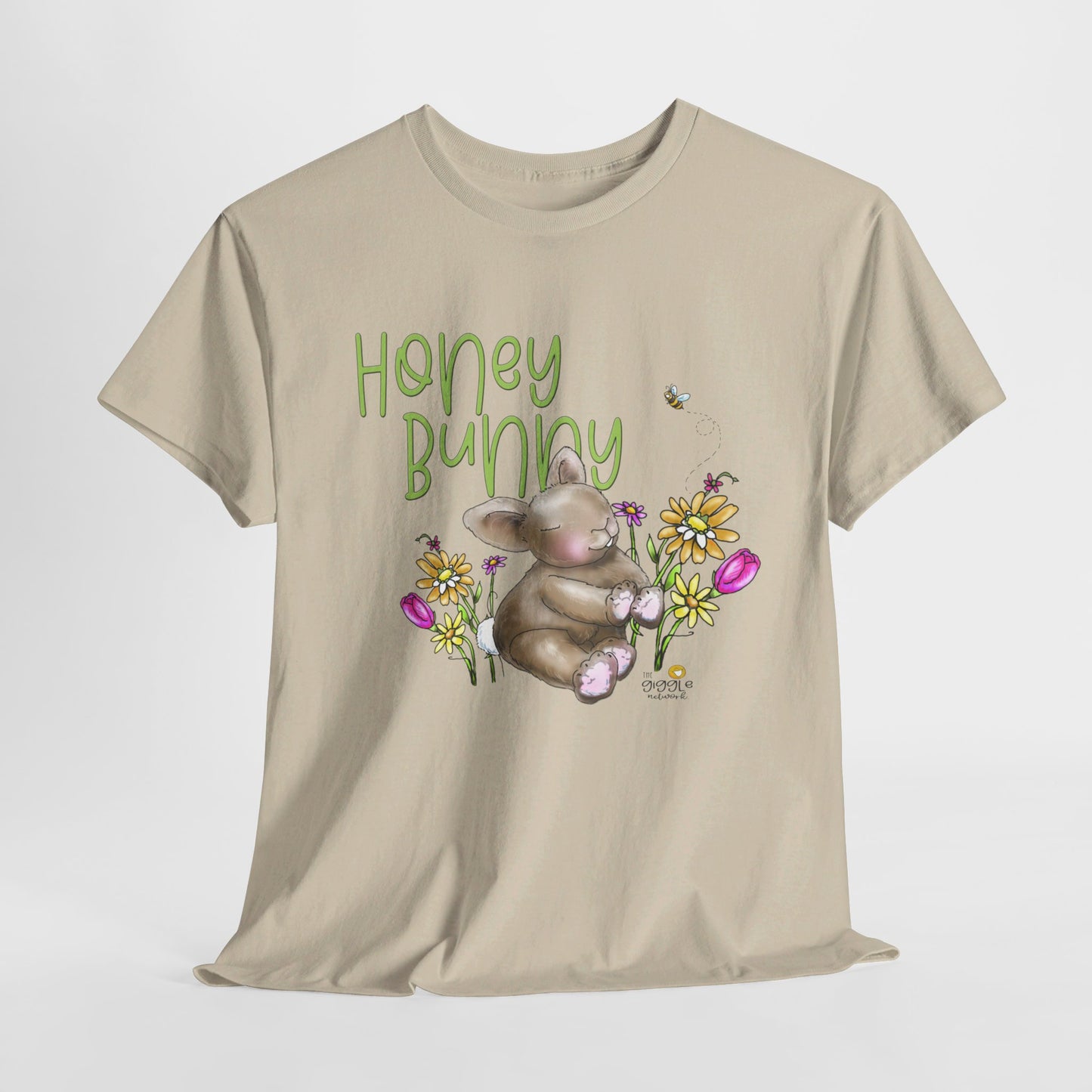 Honey Bunny by The Giggle Network, Spring Tshirt, Bunny shirt, Springtime designs, flowers tshirt by the GIggle Network