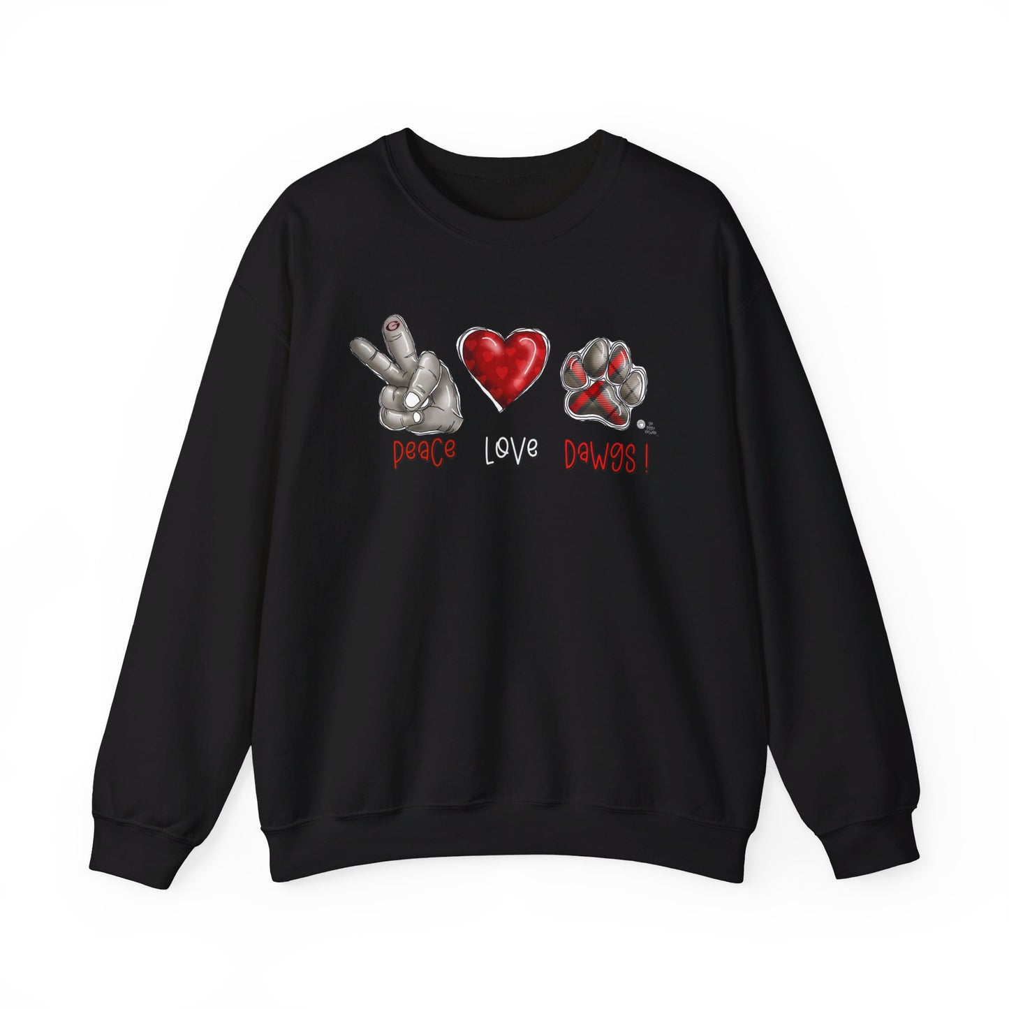 Peace Love and Dawgs UGA Crewneck Sweatshirt, Georgia Bulldogs sweatshirt