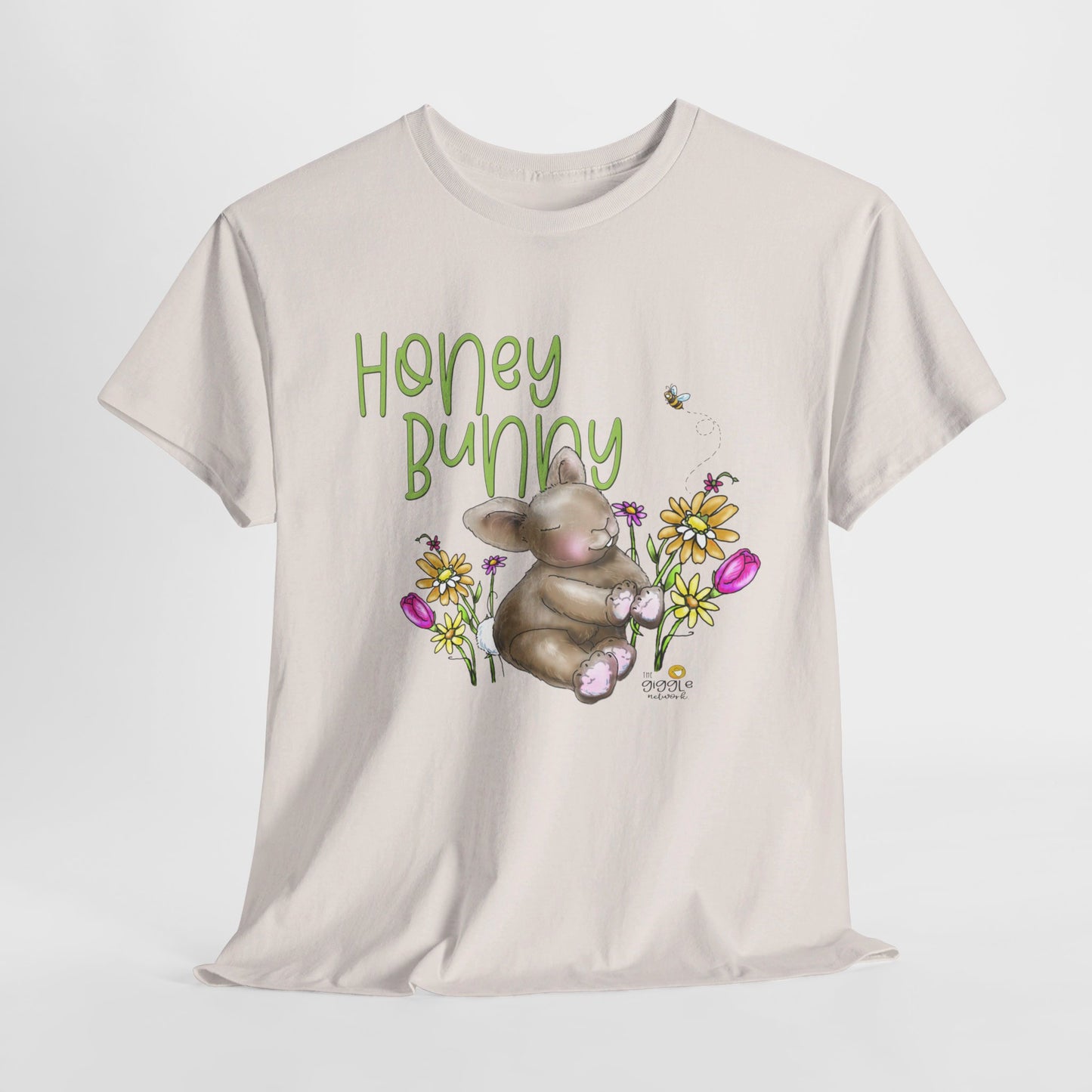 Honey Bunny by The Giggle Network, Spring Tshirt, Bunny shirt, Springtime designs, flowers tshirt by the GIggle Network