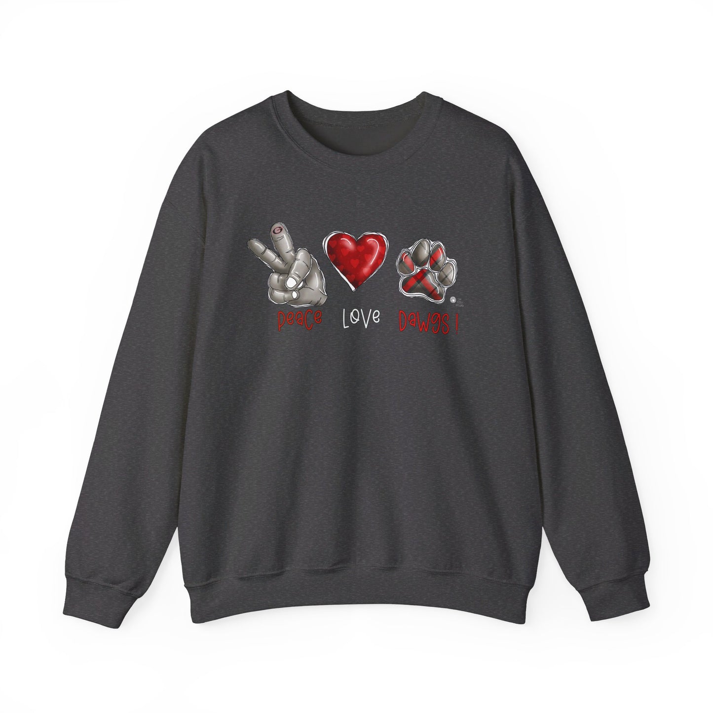 Peace Love and Dawgs UGA Crewneck Sweatshirt, Georgia Bulldogs sweatshirt