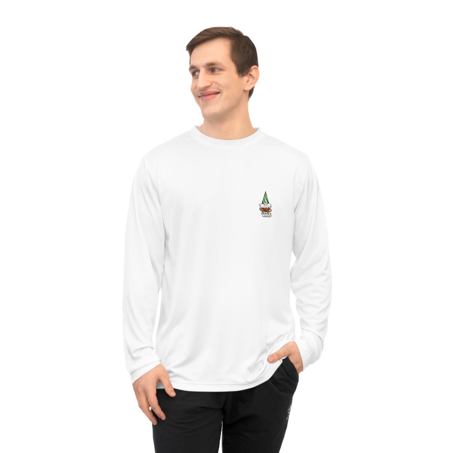 (front and back) Gnomie Wishes and Mistletoes Kisses Long Sleeve Shirt by The Giggle Network