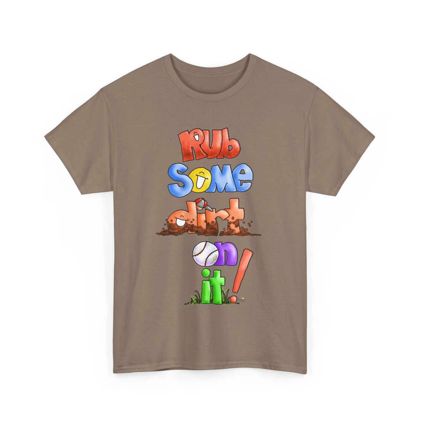 Rub Some Dirt on it by The Giggle Network, Softball tshirt, Springtime tshirt, T Shirt for parents, baseball Tshirt