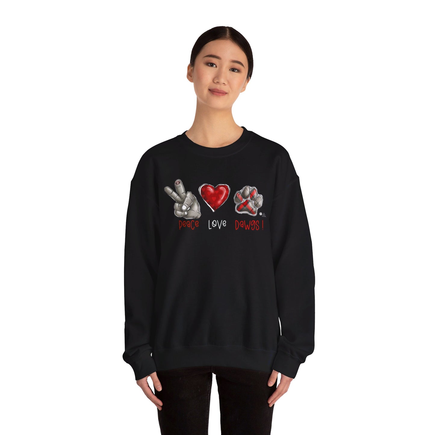 Peace Love and Dawgs UGA Crewneck Sweatshirt, Georgia Bulldogs sweatshirt