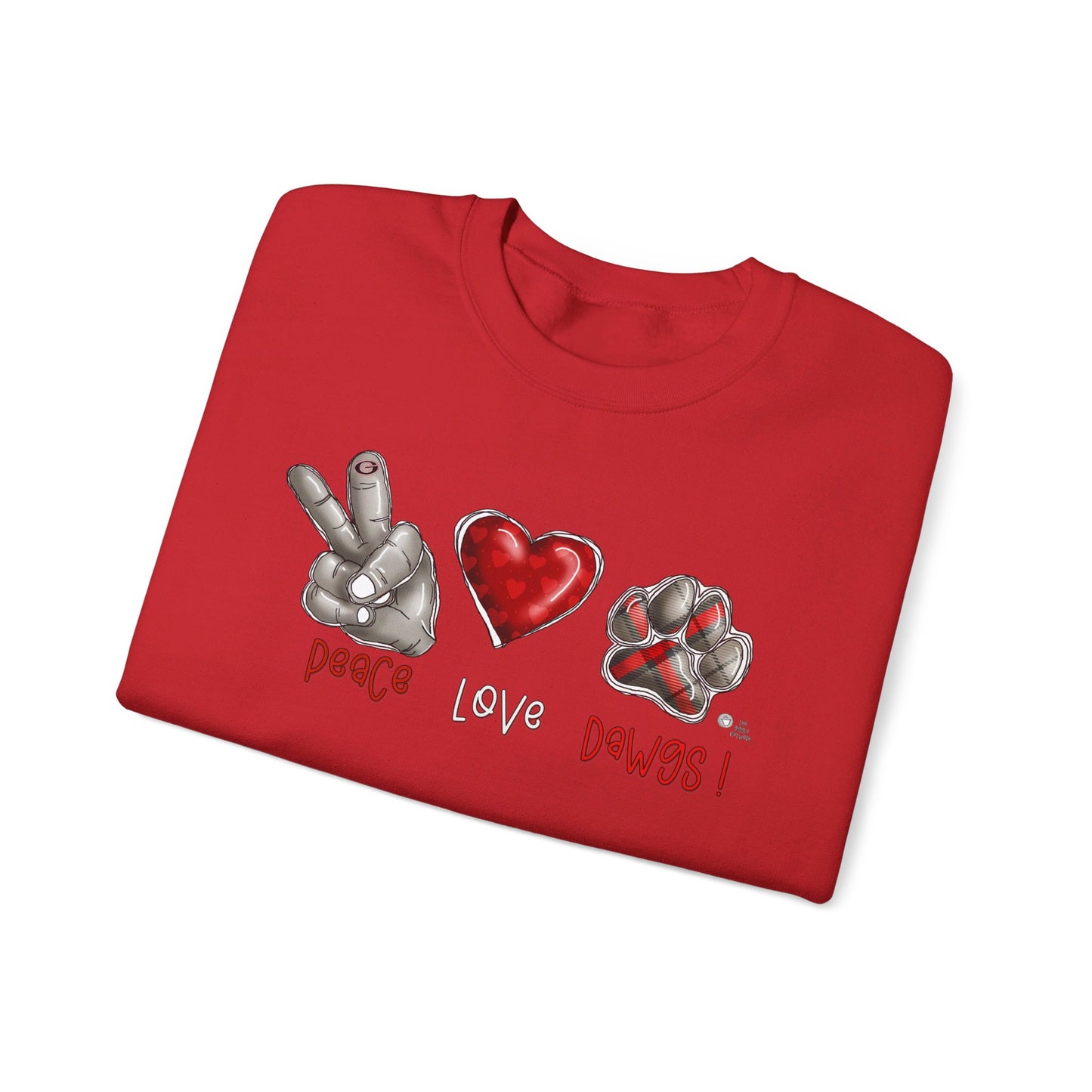 Peace Love and Dawgs UGA Crewneck Sweatshirt, Georgia Bulldogs sweatshirt