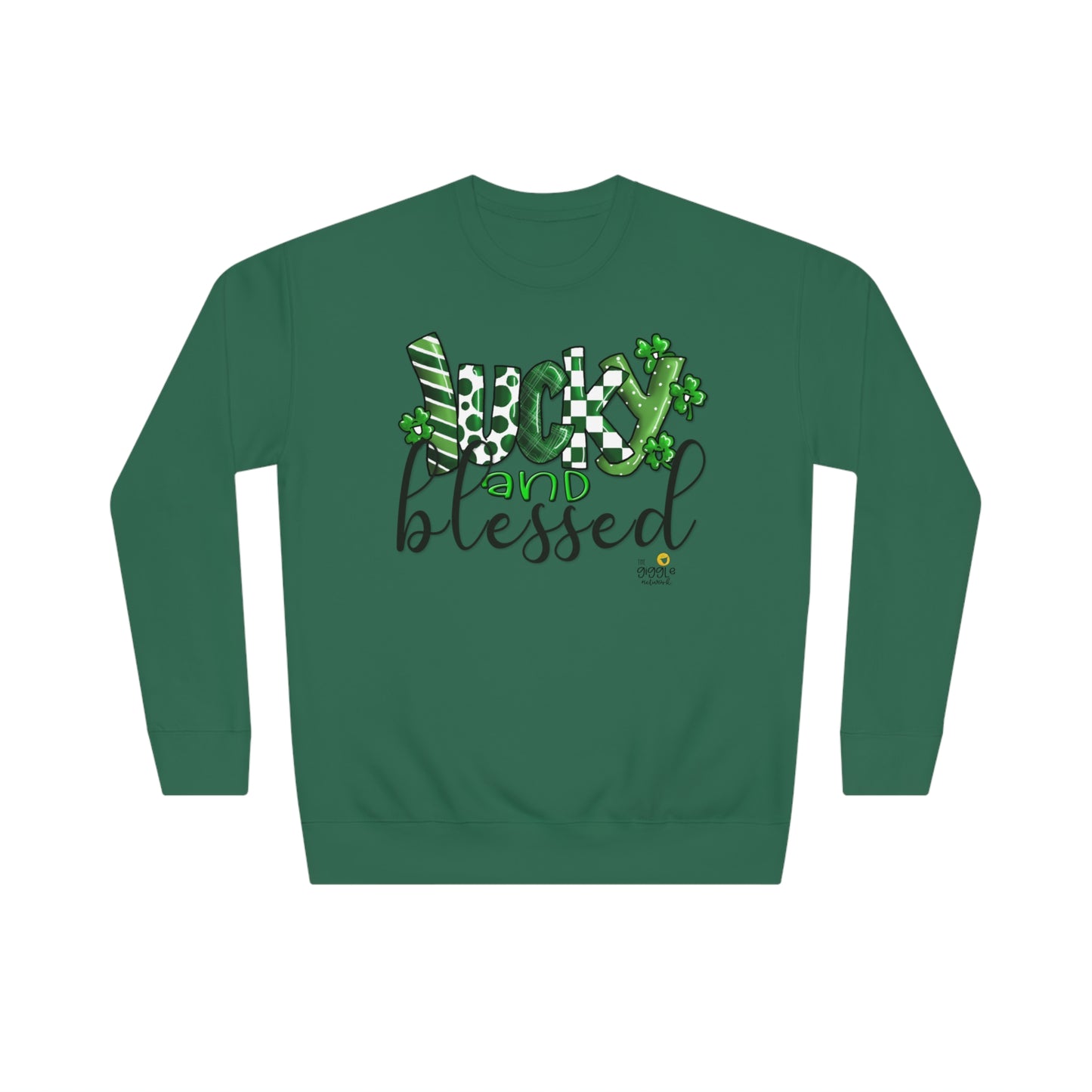 Lucky and Blessed by The Giggle Network, St Patricks Day Day Sweatshirt, March Gift