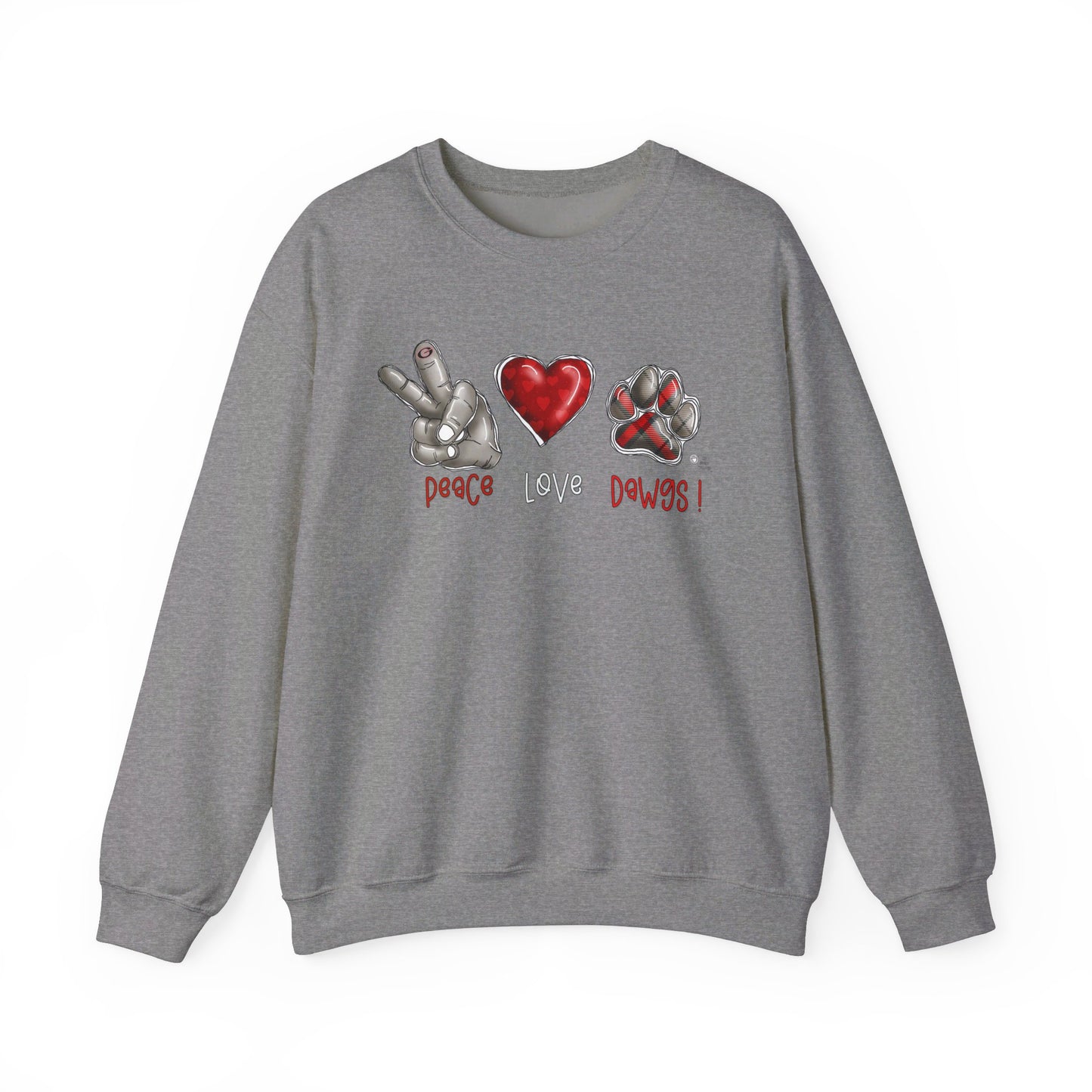 Peace Love and Dawgs UGA Crewneck Sweatshirt, Georgia Bulldogs sweatshirt
