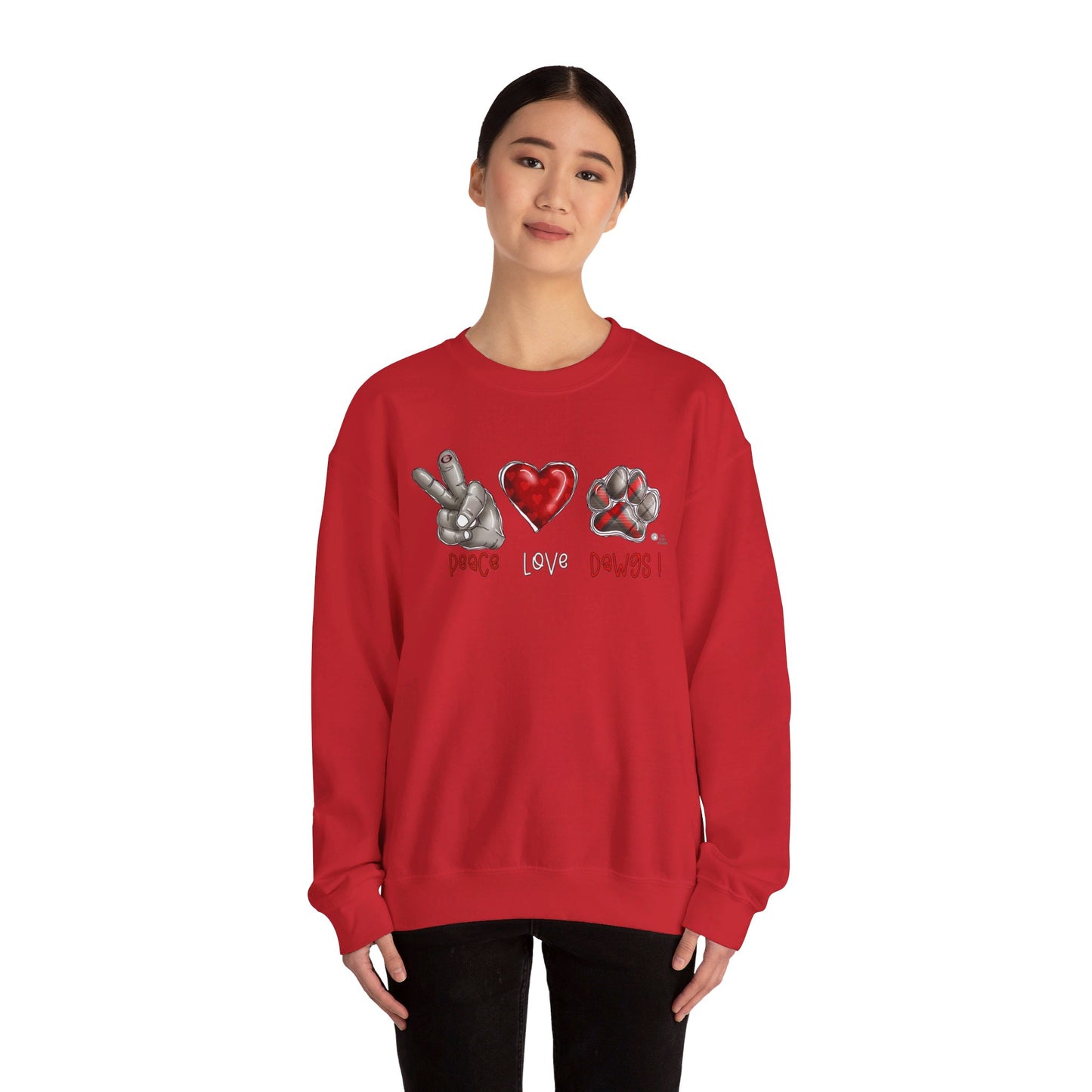 Peace Love and Dawgs UGA Crewneck Sweatshirt, Georgia Bulldogs sweatshirt
