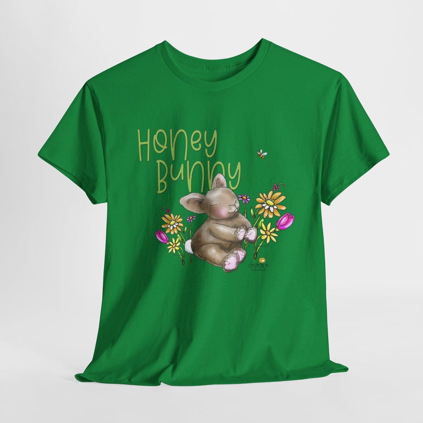 Honey Bunny by The Giggle Network, Spring Tshirt, Bunny shirt, Springtime designs, flowers tshirt by the GIggle Network