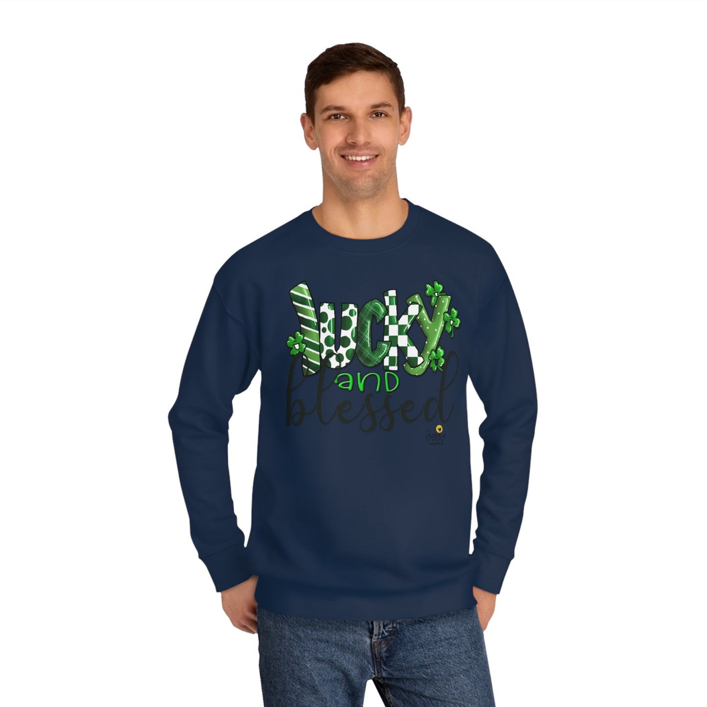 Lucky and Blessed by The Giggle Network, St Patricks Day Day Sweatshirt, March Gift