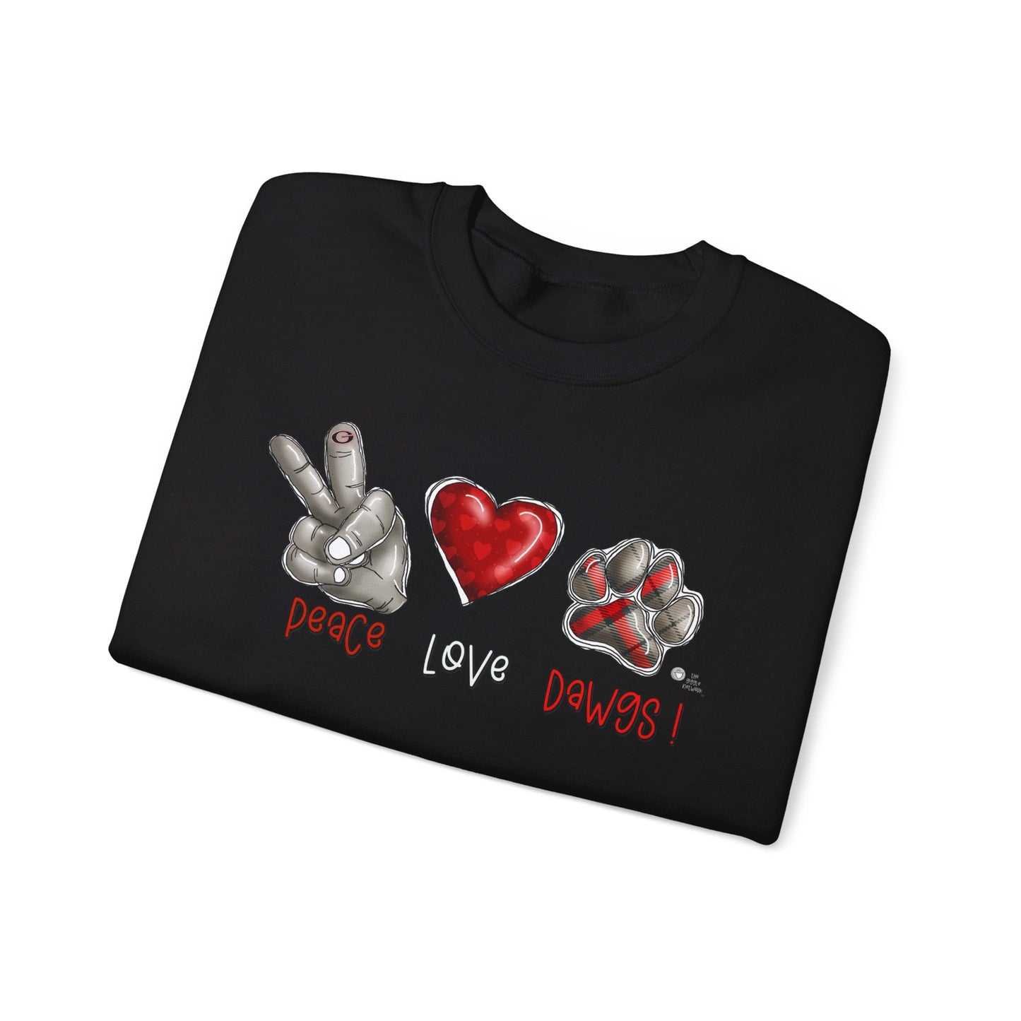 Peace Love and Dawgs UGA Crewneck Sweatshirt, Georgia Bulldogs sweatshirt