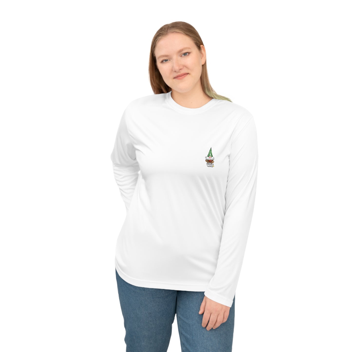 (front and back) Gnomie Wishes and Mistletoes Kisses Long Sleeve Shirt by The Giggle Network