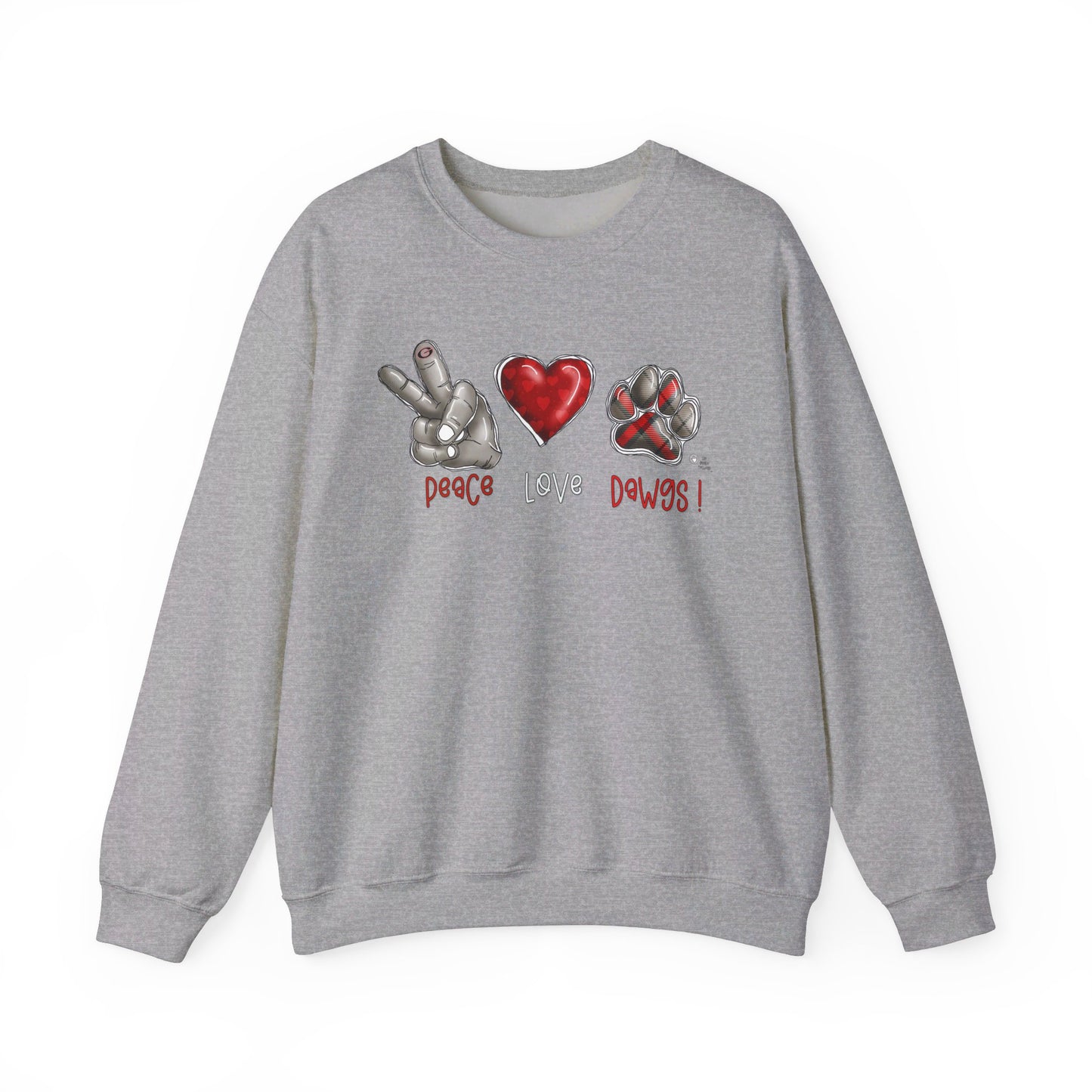 Peace Love and Dawgs UGA Crewneck Sweatshirt, Georgia Bulldogs sweatshirt