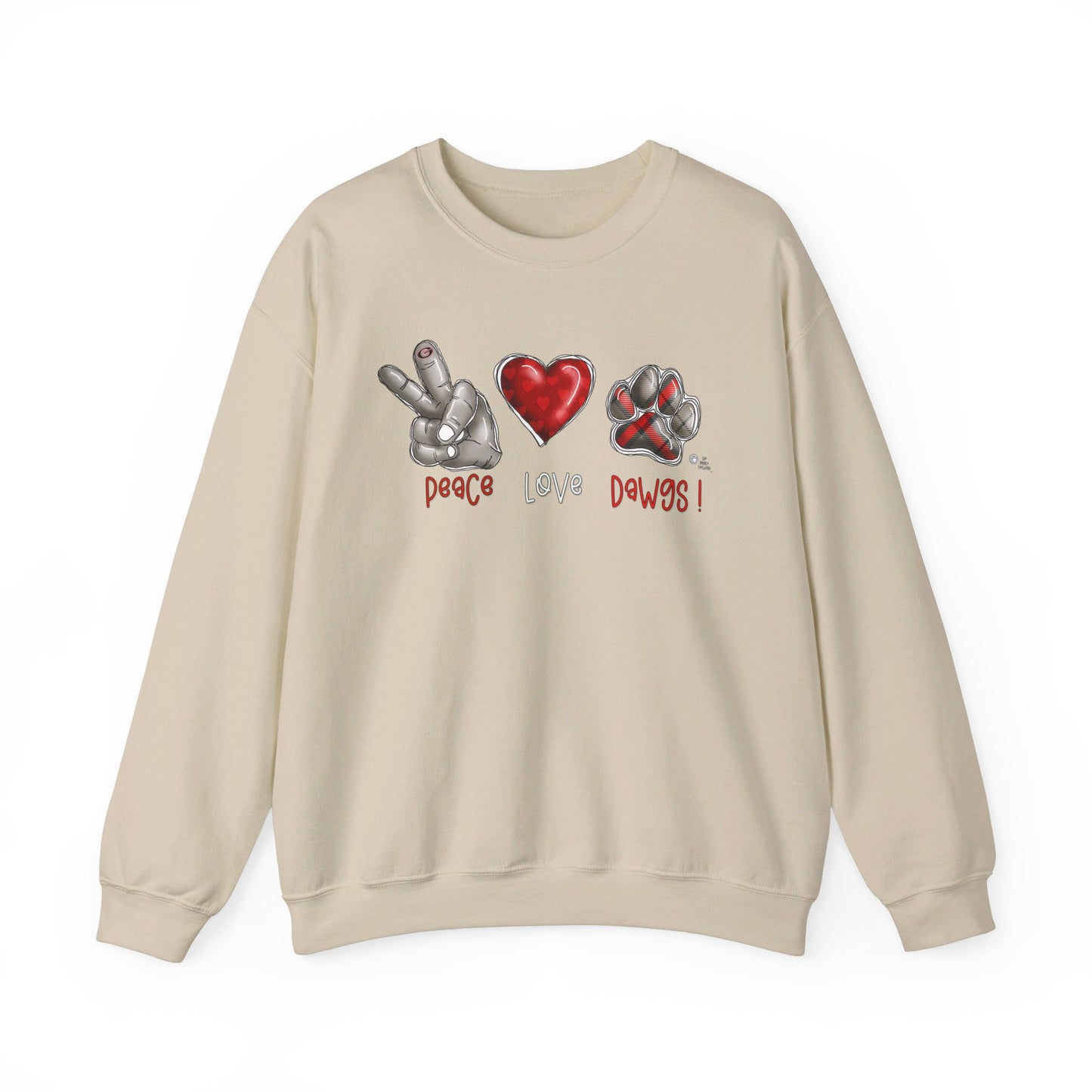 Peace Love and Dawgs UGA Crewneck Sweatshirt, Georgia Bulldogs sweatshirt