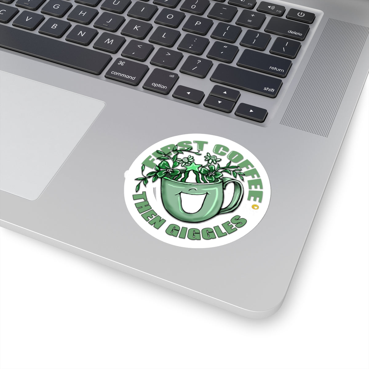 First Coffee Then Giggles Sticker by The Giggle Network (TM)
