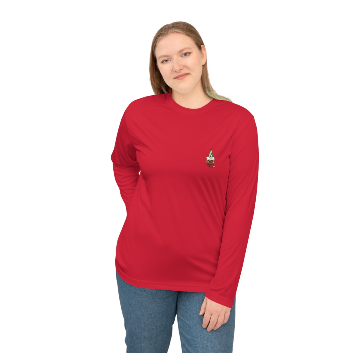 (front and back) Gnomie Wishes and Mistletoes Kisses Long Sleeve Shirt by The Giggle Network