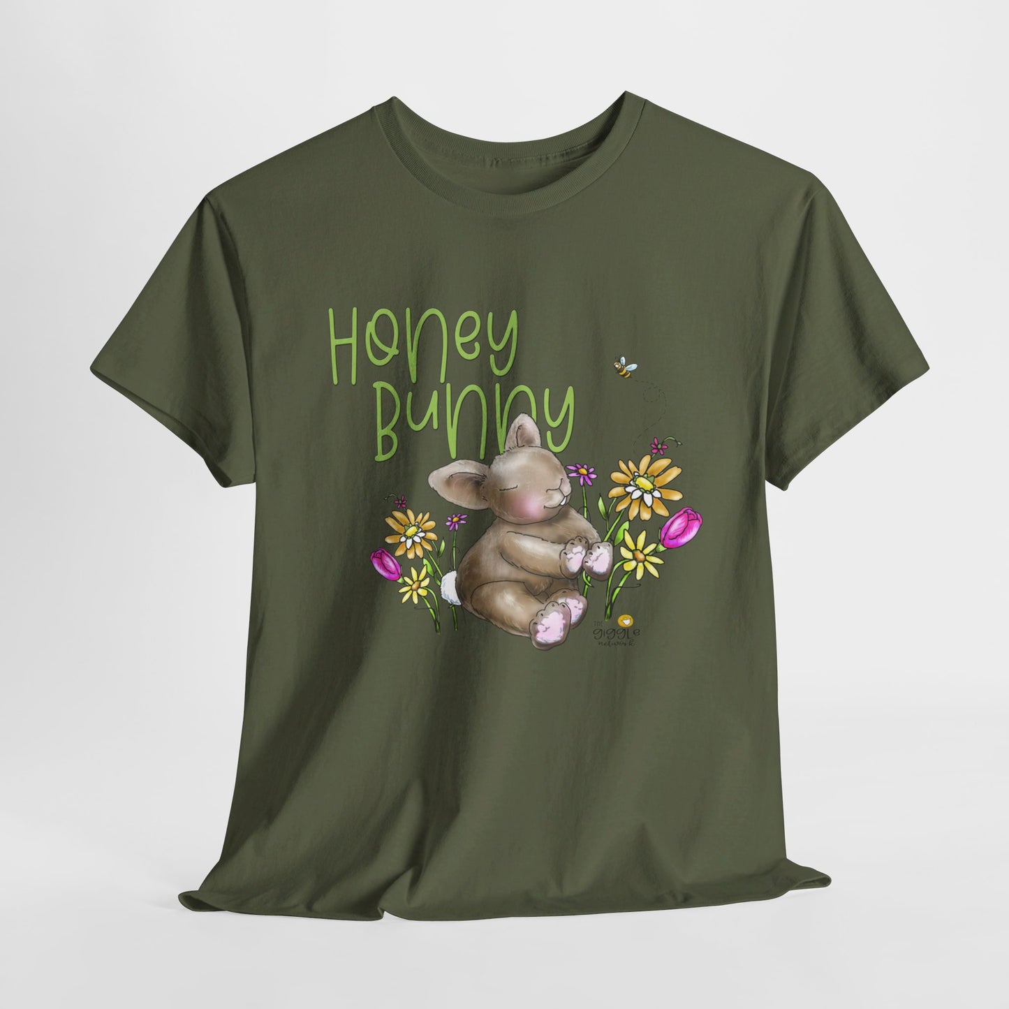 Honey Bunny by The Giggle Network, Spring Tshirt, Bunny shirt, Springtime designs, flowers tshirt by the GIggle Network
