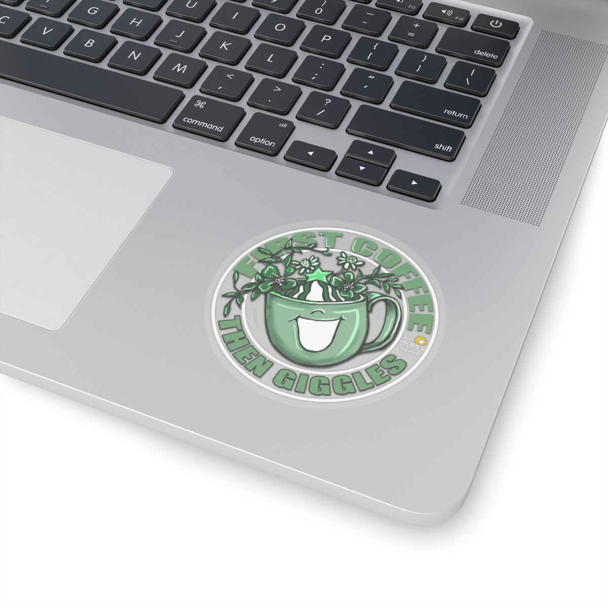 First Coffee Then Giggles Sticker by The Giggle Network (TM)