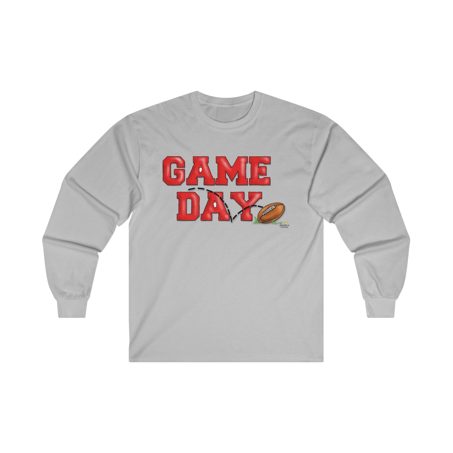 Game Day Football Long Sleeve Tee by The Giggle Network, football fans tshirt, fall sports tshirt