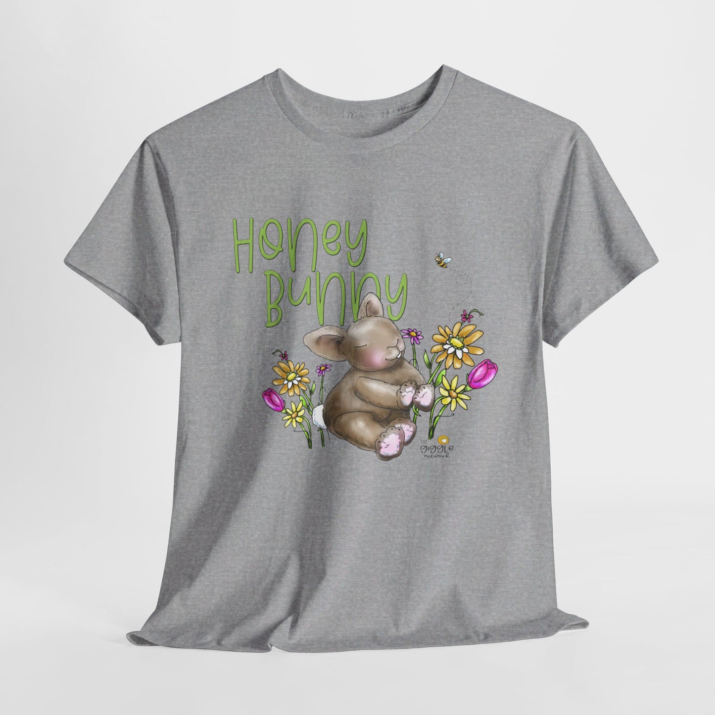 Honey Bunny by The Giggle Network, Spring Tshirt, Bunny shirt, Springtime designs, flowers tshirt by the GIggle Network