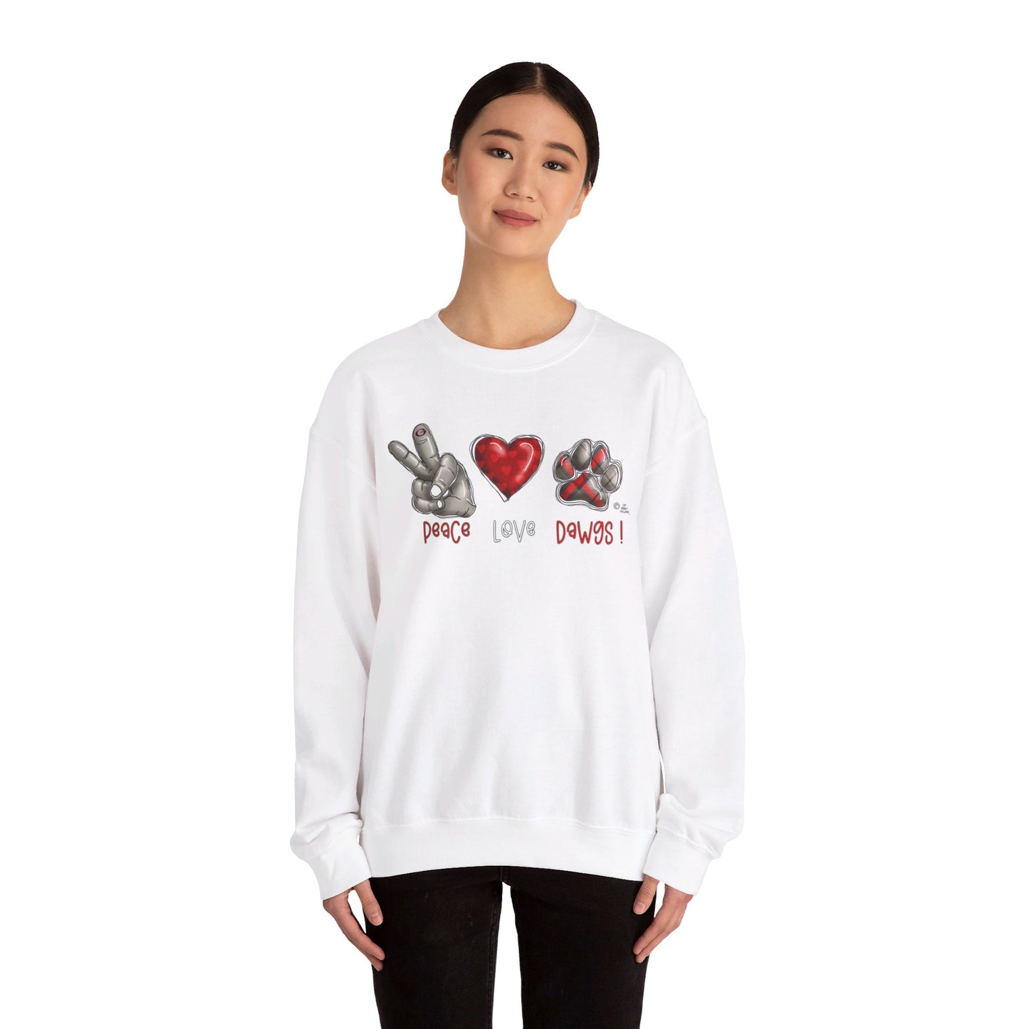 Peace Love and Dawgs UGA Crewneck Sweatshirt, Georgia Bulldogs sweatshirt