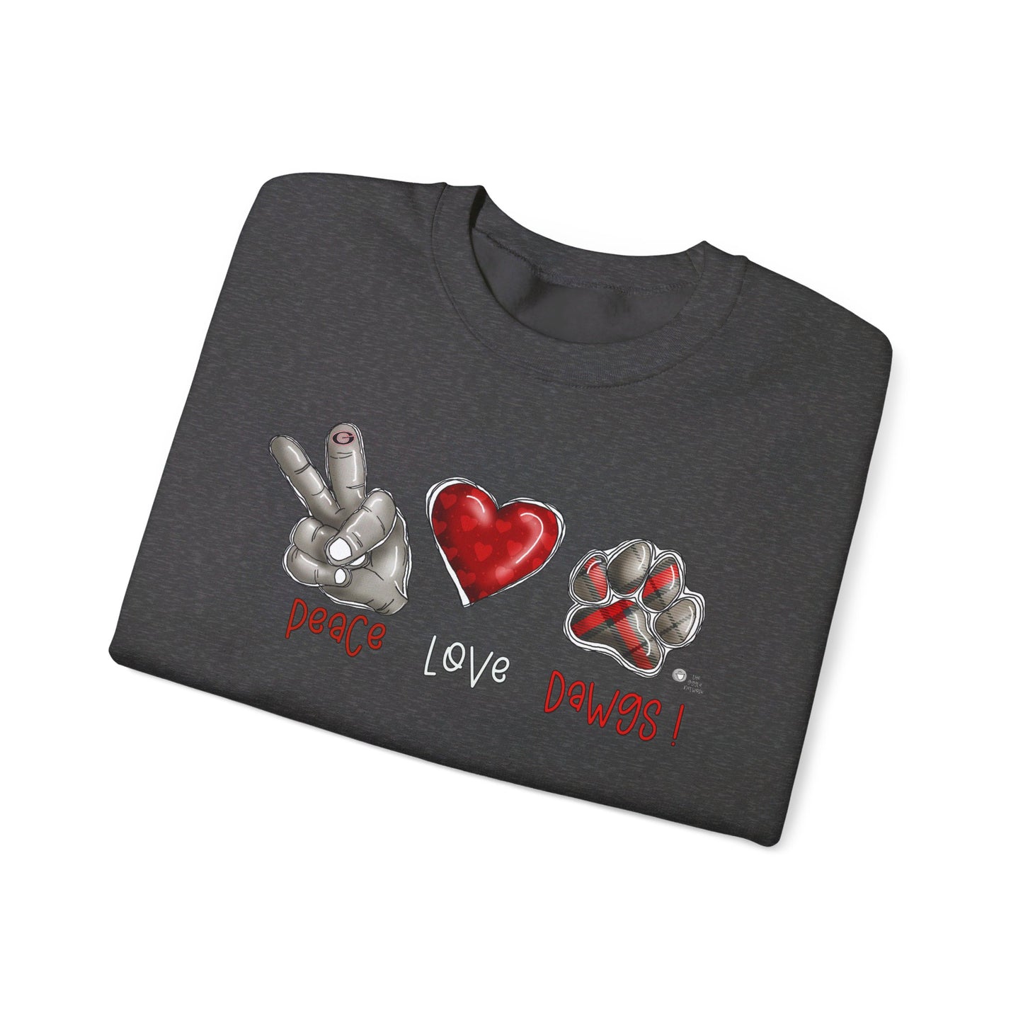 Peace Love and Dawgs UGA Crewneck Sweatshirt, Georgia Bulldogs sweatshirt