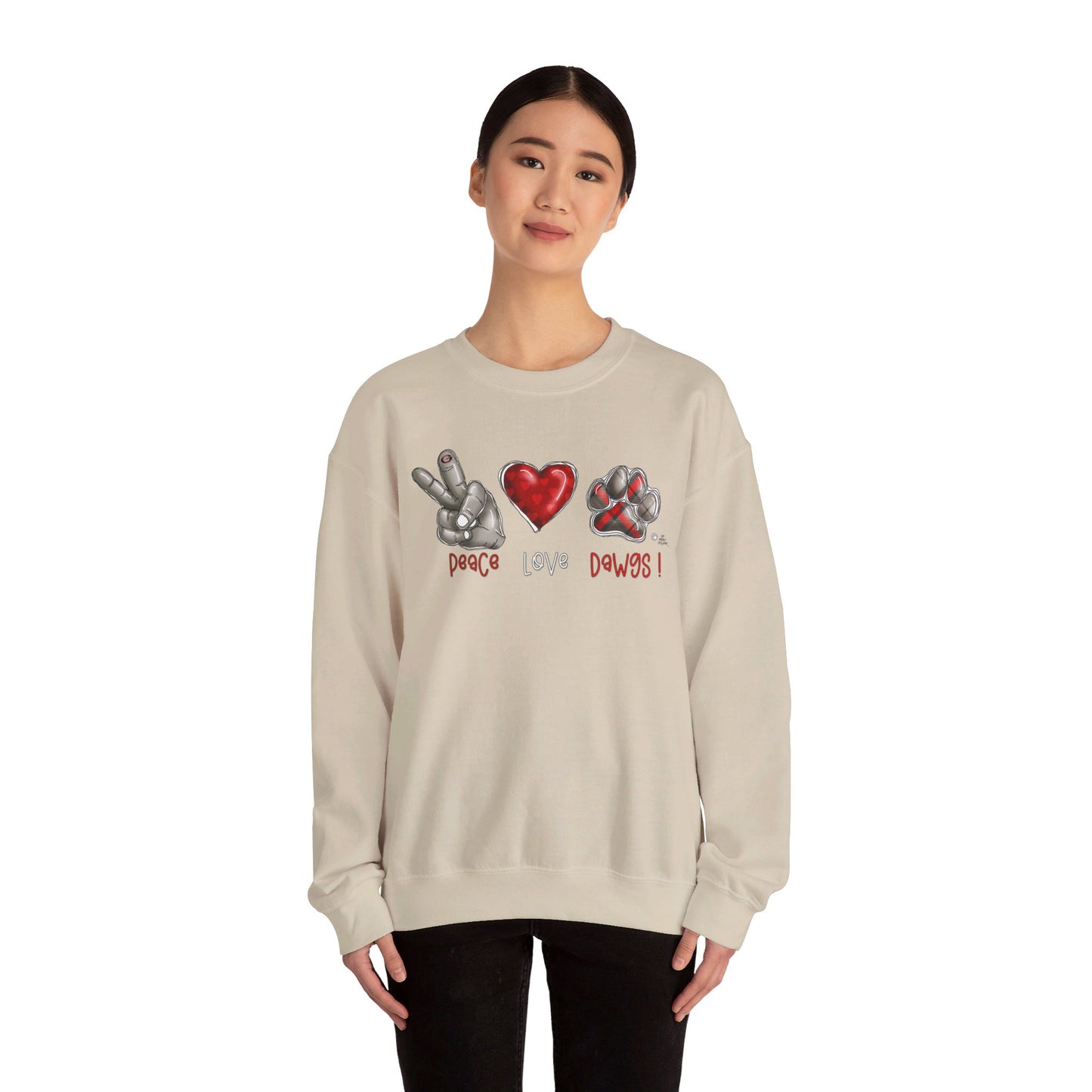 Peace Love and Dawgs UGA Crewneck Sweatshirt, Georgia Bulldogs sweatshirt