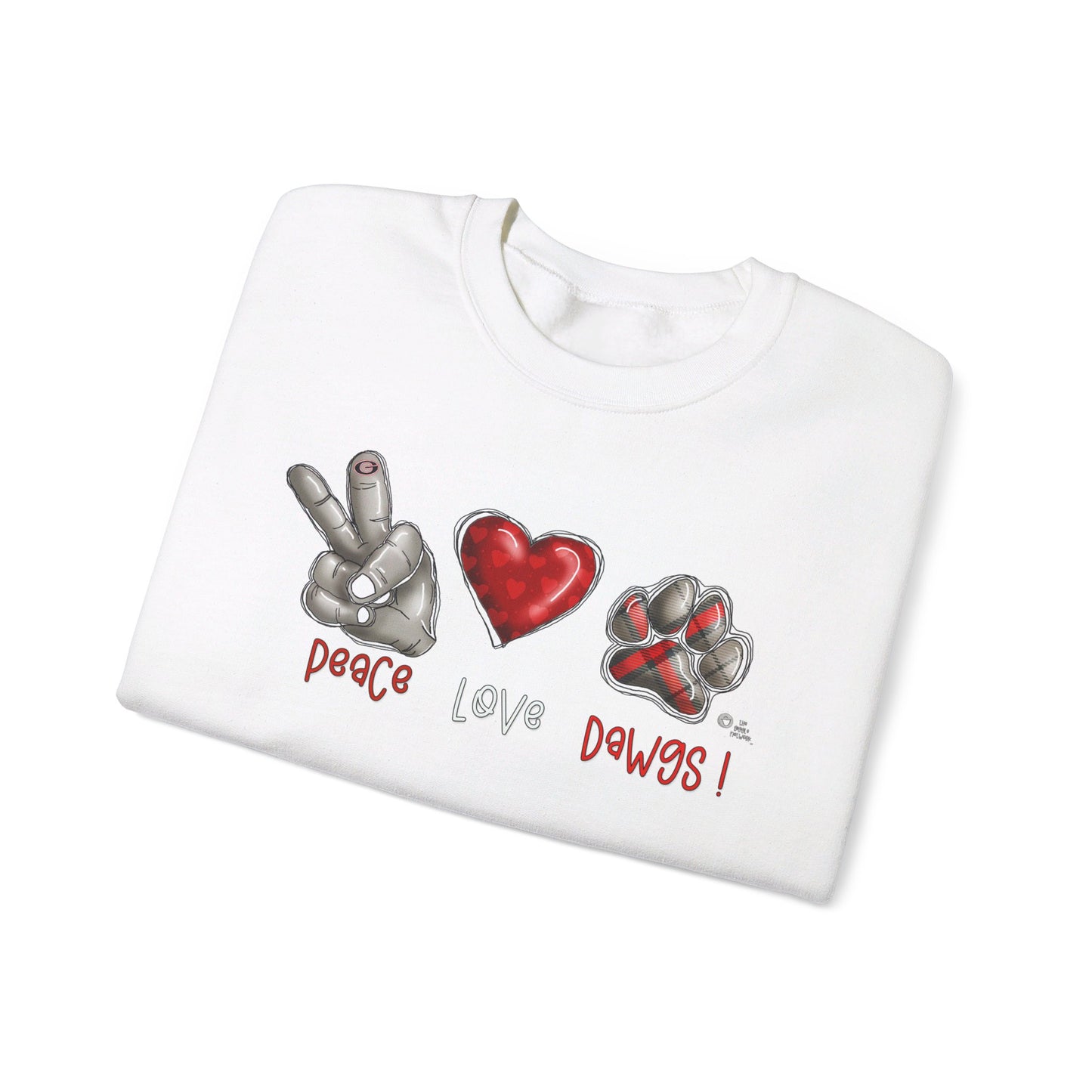 Peace Love and Dawgs UGA Crewneck Sweatshirt, Georgia Bulldogs sweatshirt