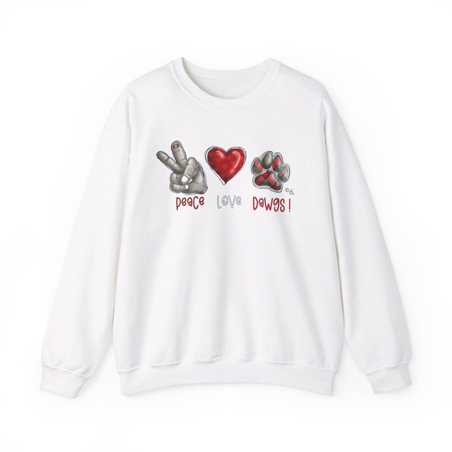 Peace Love and Dawgs UGA Crewneck Sweatshirt, Georgia Bulldogs sweatshirt