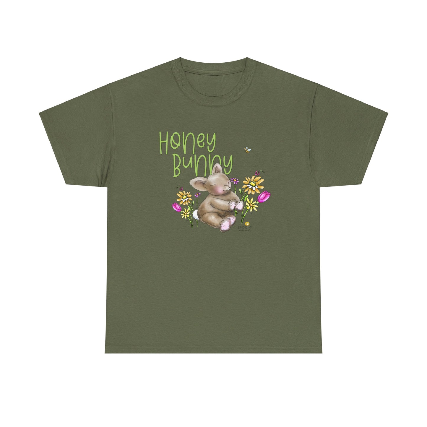Honey Bunny by The Giggle Network, Spring Tshirt, Bunny shirt, Springtime designs, flowers tshirt by the GIggle Network
