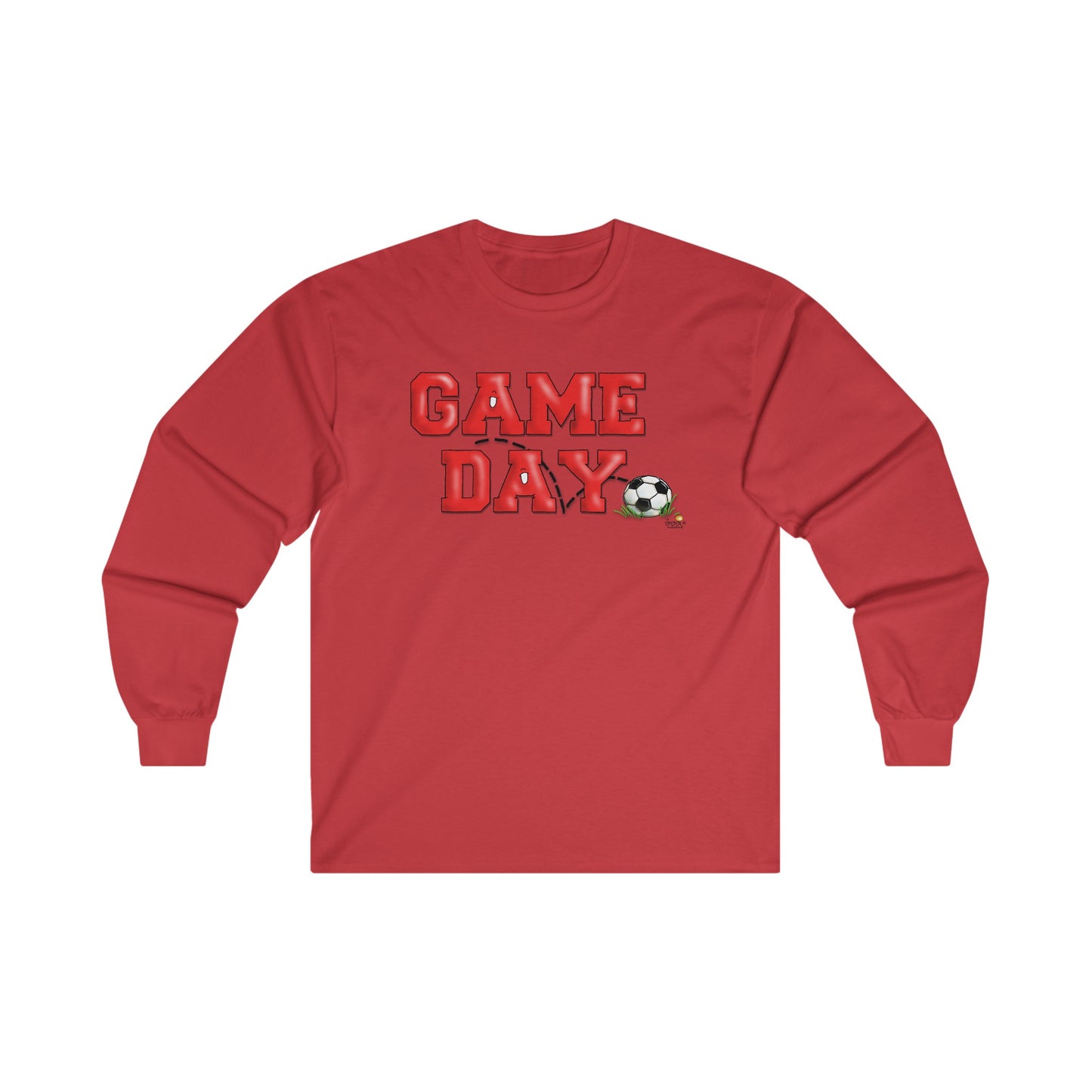 Soccer Game Day Long Sleeve Tshirt by the Giggle Network