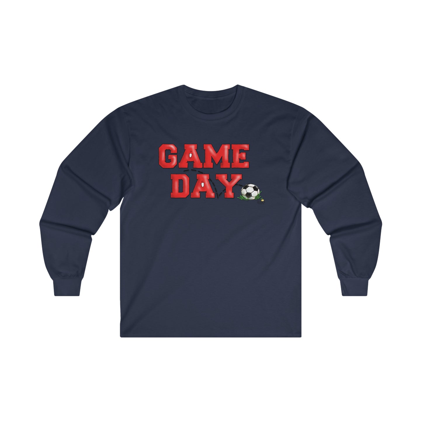 Soccer Game Day Long Sleeve Tshirt by the Giggle Network