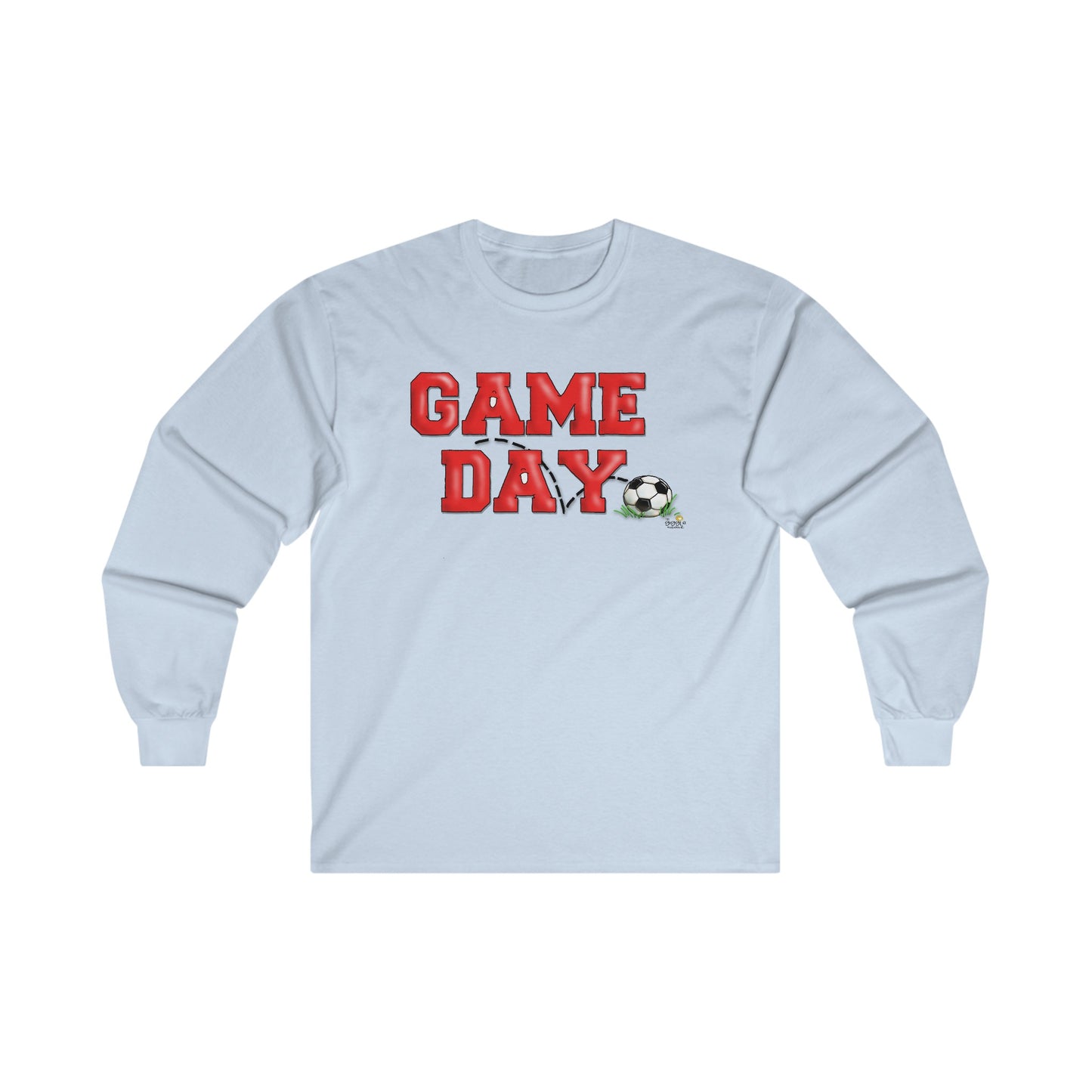 Soccer Game Day Long Sleeve Tshirt by the Giggle Network