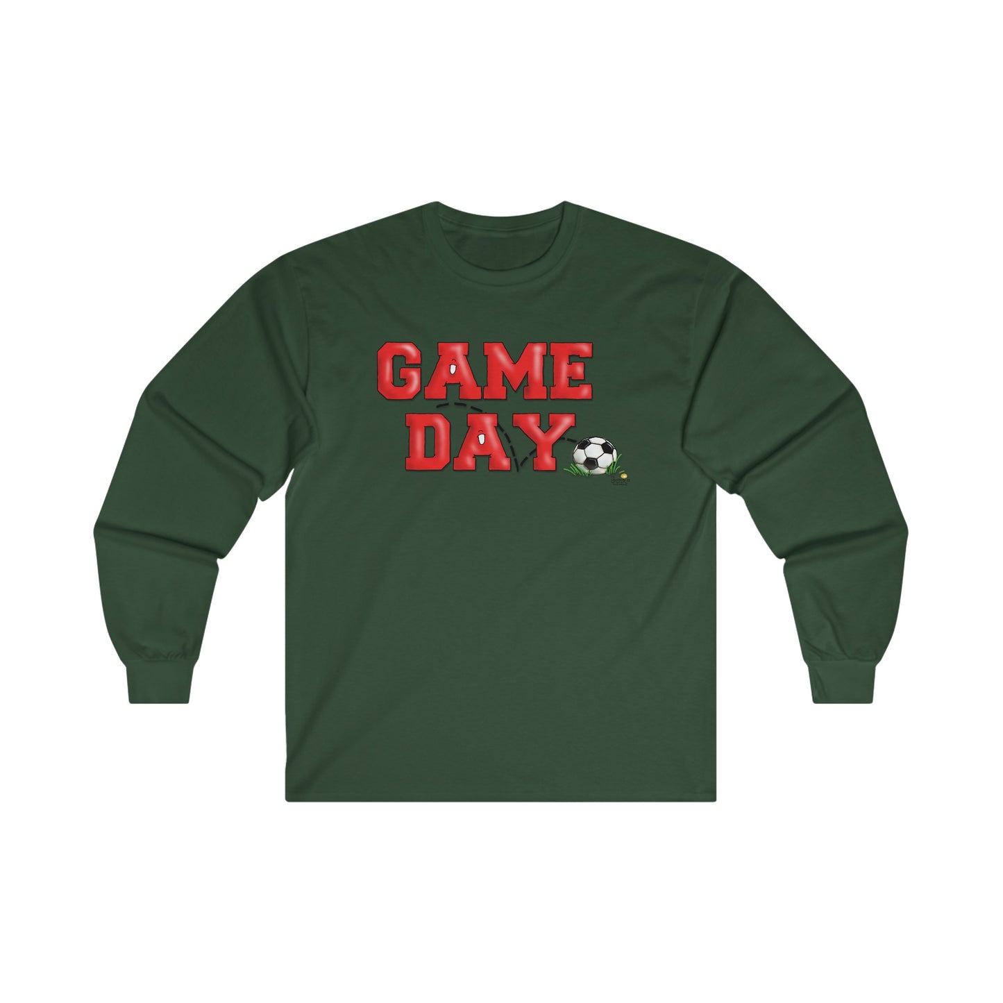 Soccer Game Day Long Sleeve Tshirt by the Giggle Network