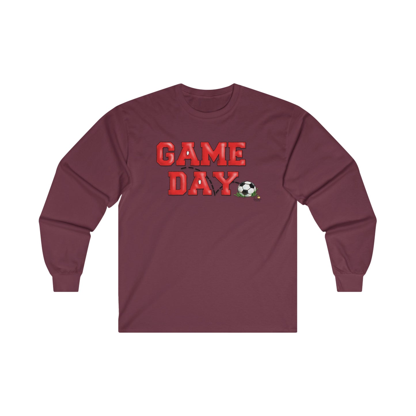 Soccer Game Day Long Sleeve Tshirt by the Giggle Network