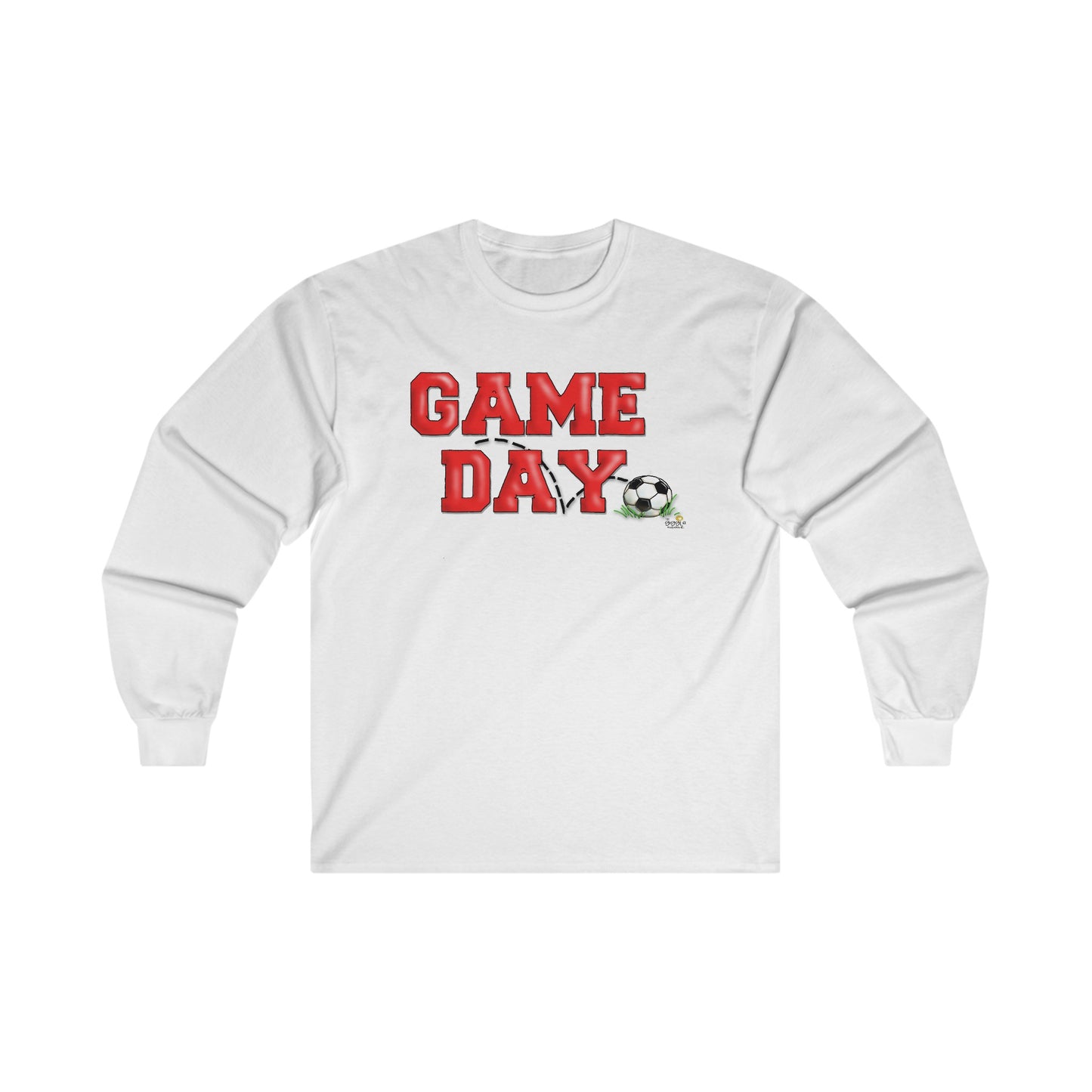 Soccer Game Day Long Sleeve Tshirt by the Giggle Network