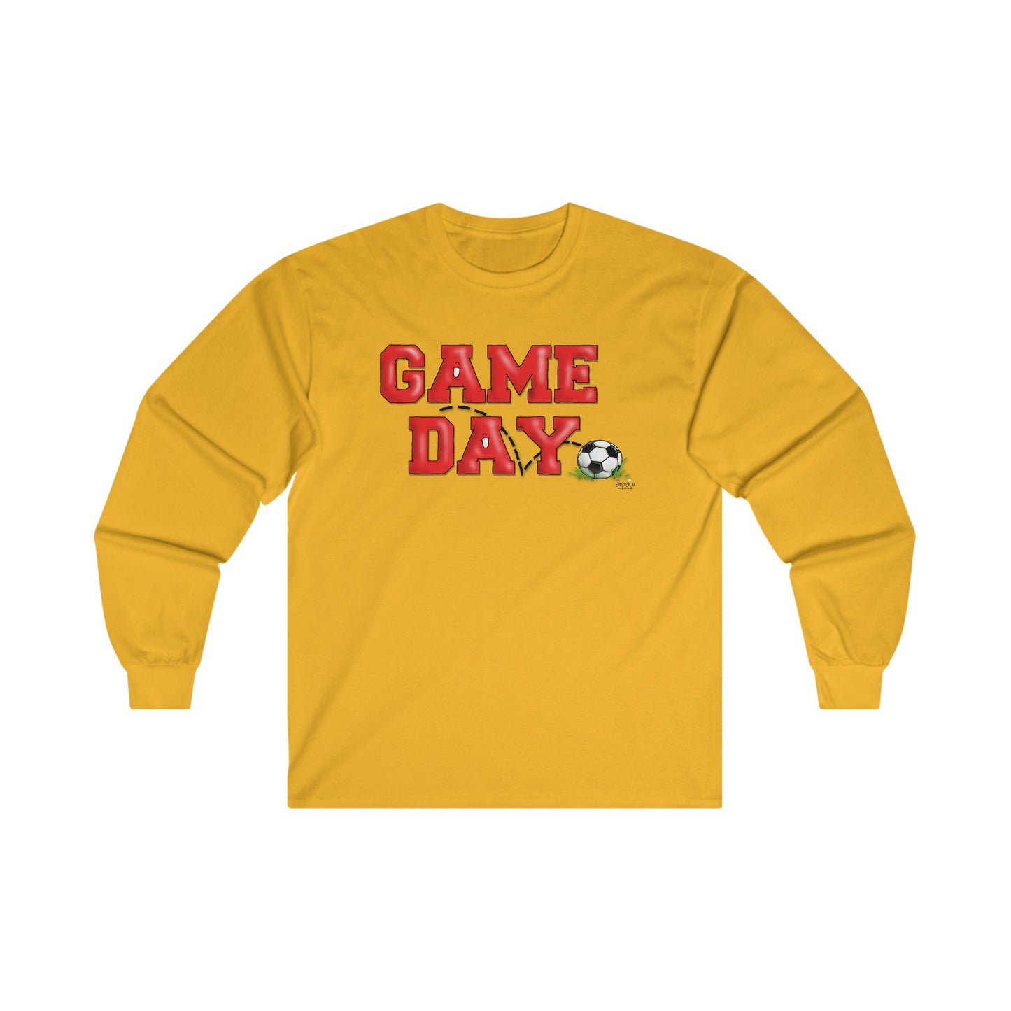 Soccer Game Day Long Sleeve Tshirt by the Giggle Network
