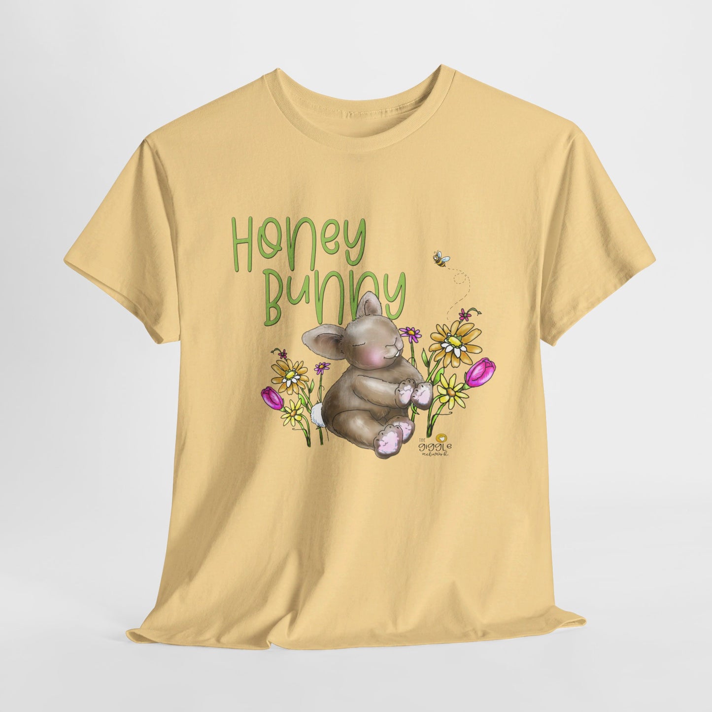 Honey Bunny by The Giggle Network, Spring Tshirt, Bunny shirt, Springtime designs, flowers tshirt by the GIggle Network