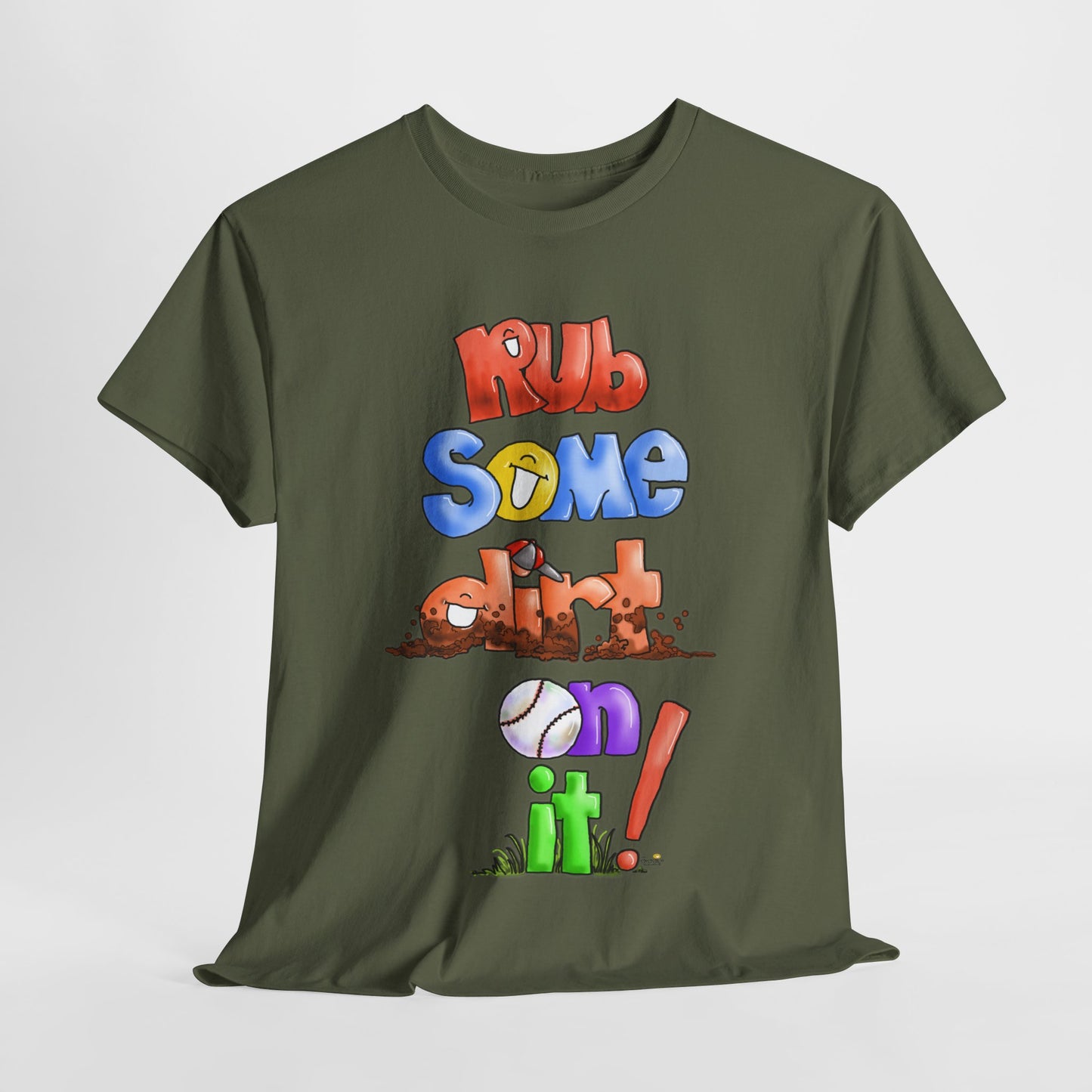 Rub Some Dirt on it by The Giggle Network, Softball tshirt, Springtime tshirt, T Shirt for parents, baseball Tshirt