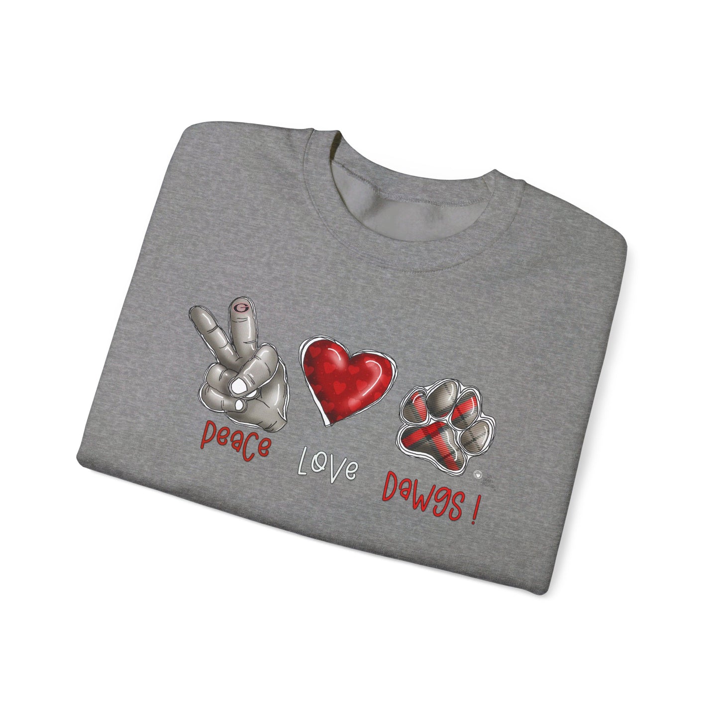 Peace Love and Dawgs UGA Crewneck Sweatshirt, Georgia Bulldogs sweatshirt