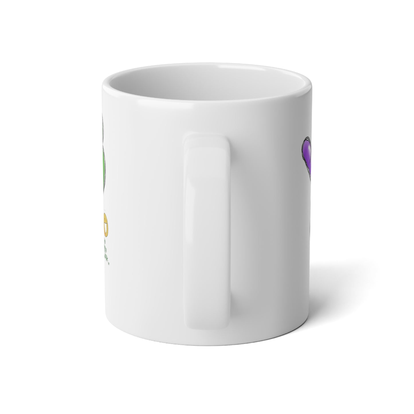 Peace Love and Lucky by The Giggle Network Jumbo Mug, 20oz, St Patrick Day Mug, Clovers Mug, Wear Green and Drink Coffee