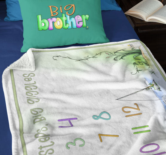 Big Brother Square Pillow Case by The Giggle Network, Pillow Case, Big Brother Git , new baby gift