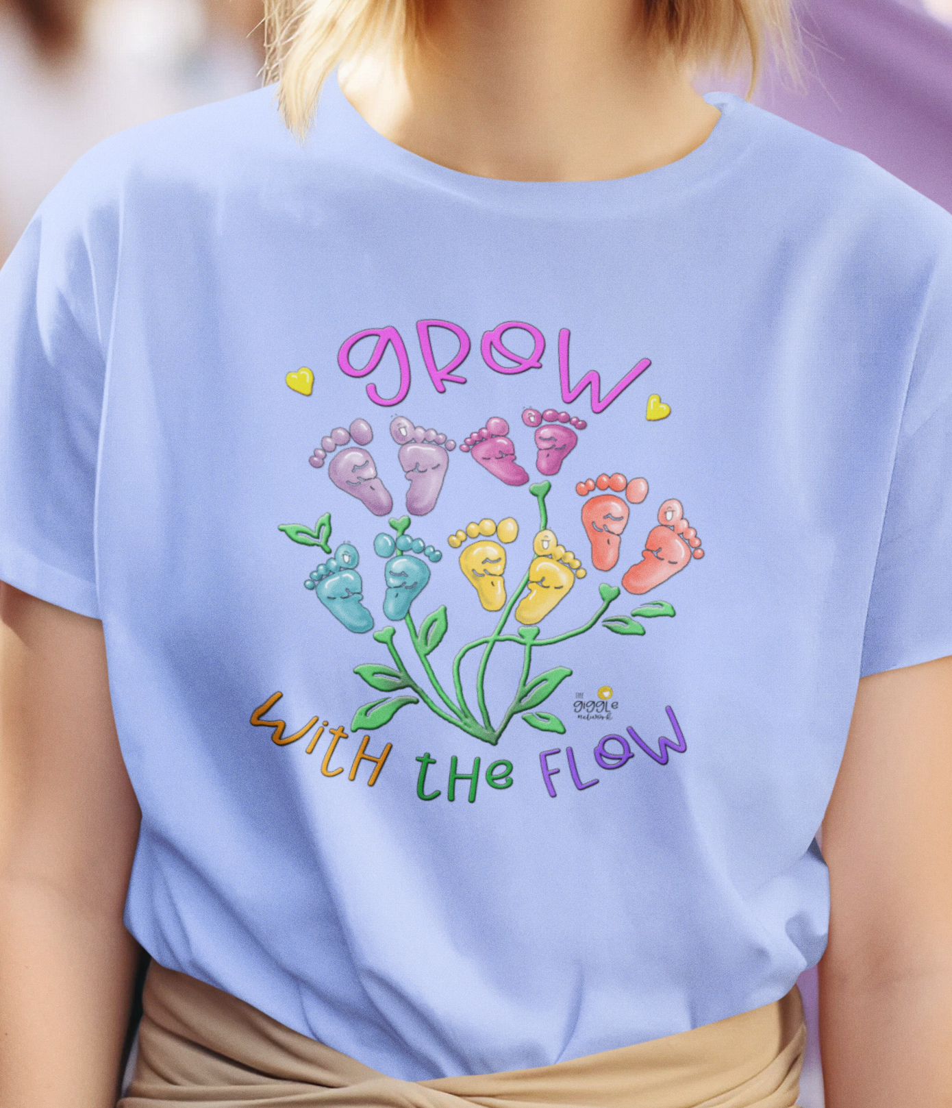 Grow with the Flow by The Giggle Network, Nurse tshirt, Springtime tshirt, T Shirt for spring, Hello SPring Tshirt , Teacher Tshirt