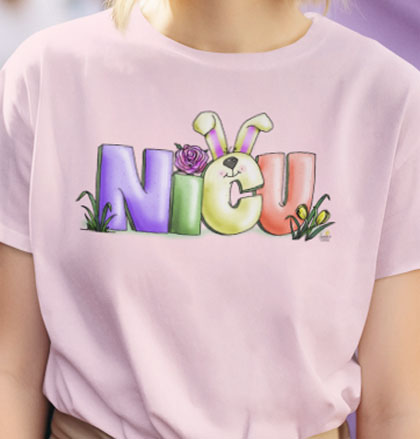 NICU Bunny Ears by The Giggle Network, Nurse tshirt, Springtime tshirt, T Shirt for spring, Hello SPring Tshirt , Teacher Tshirt
