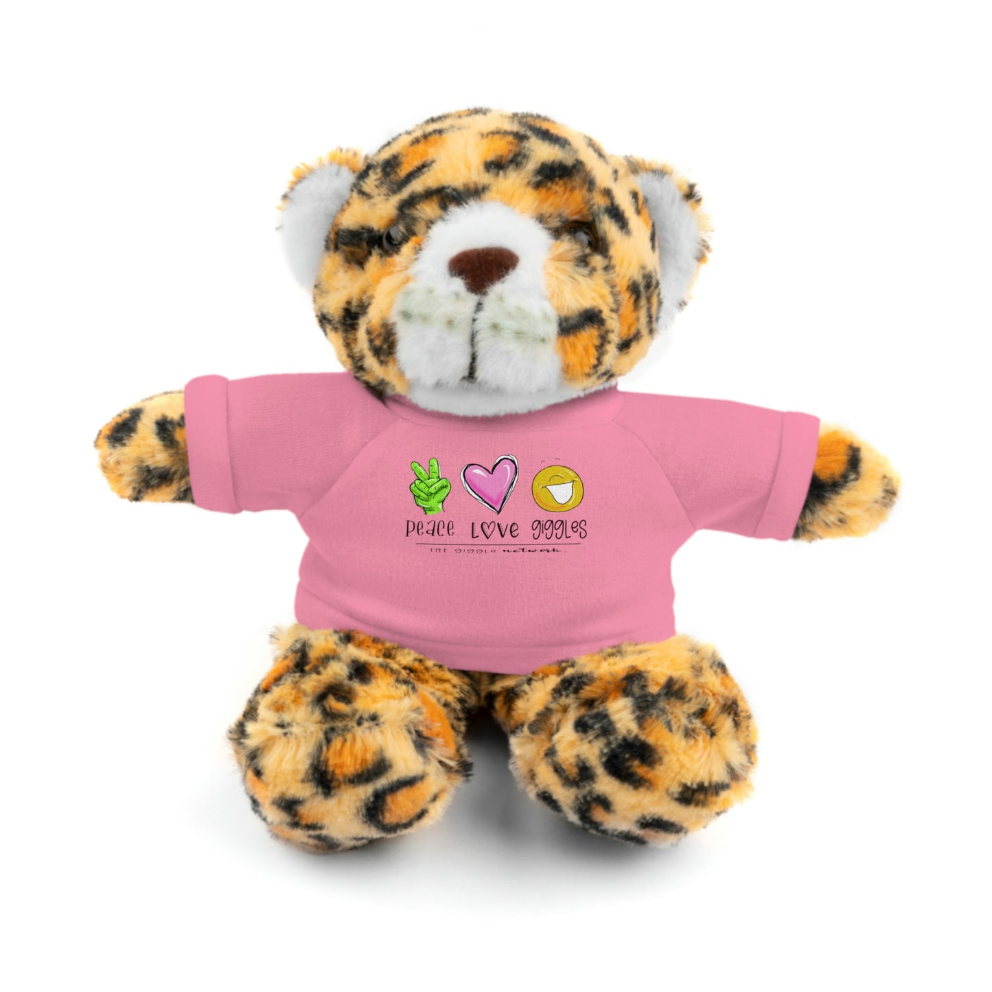 Stuffed Bear, Bunny, or Tiger with Peace, Love, Giggles by The Giggle Network (TM)